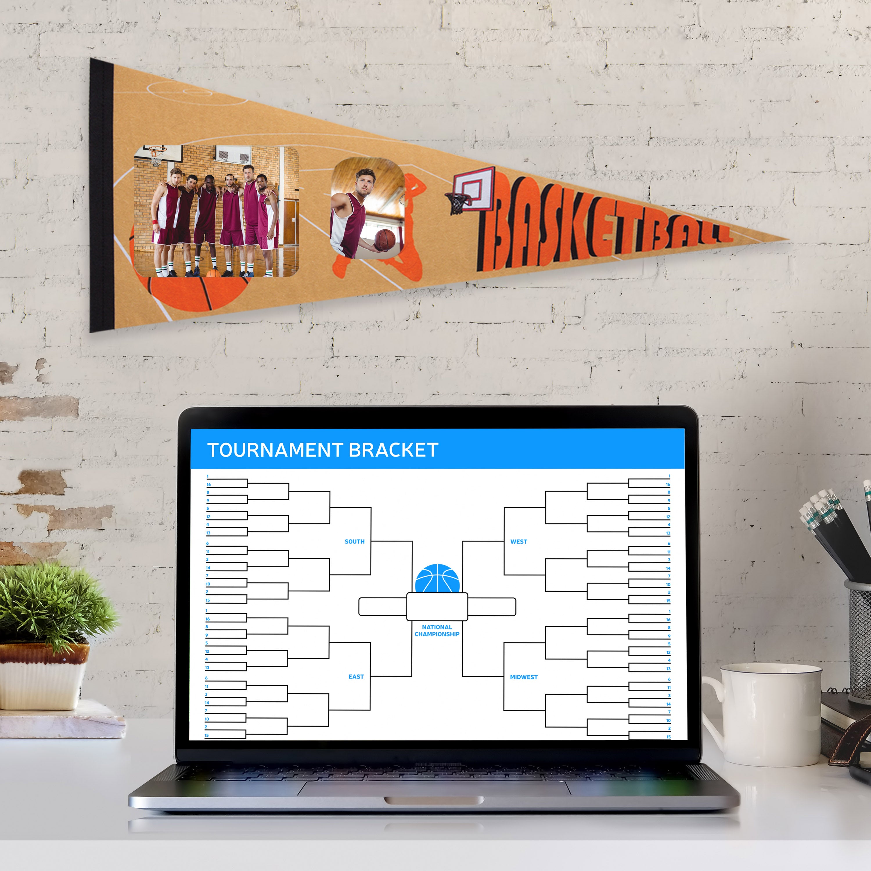 Basketball Photo Pennant