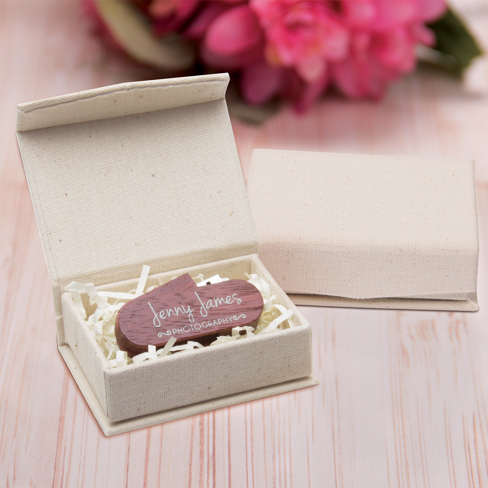 Linen Flash Drive Box