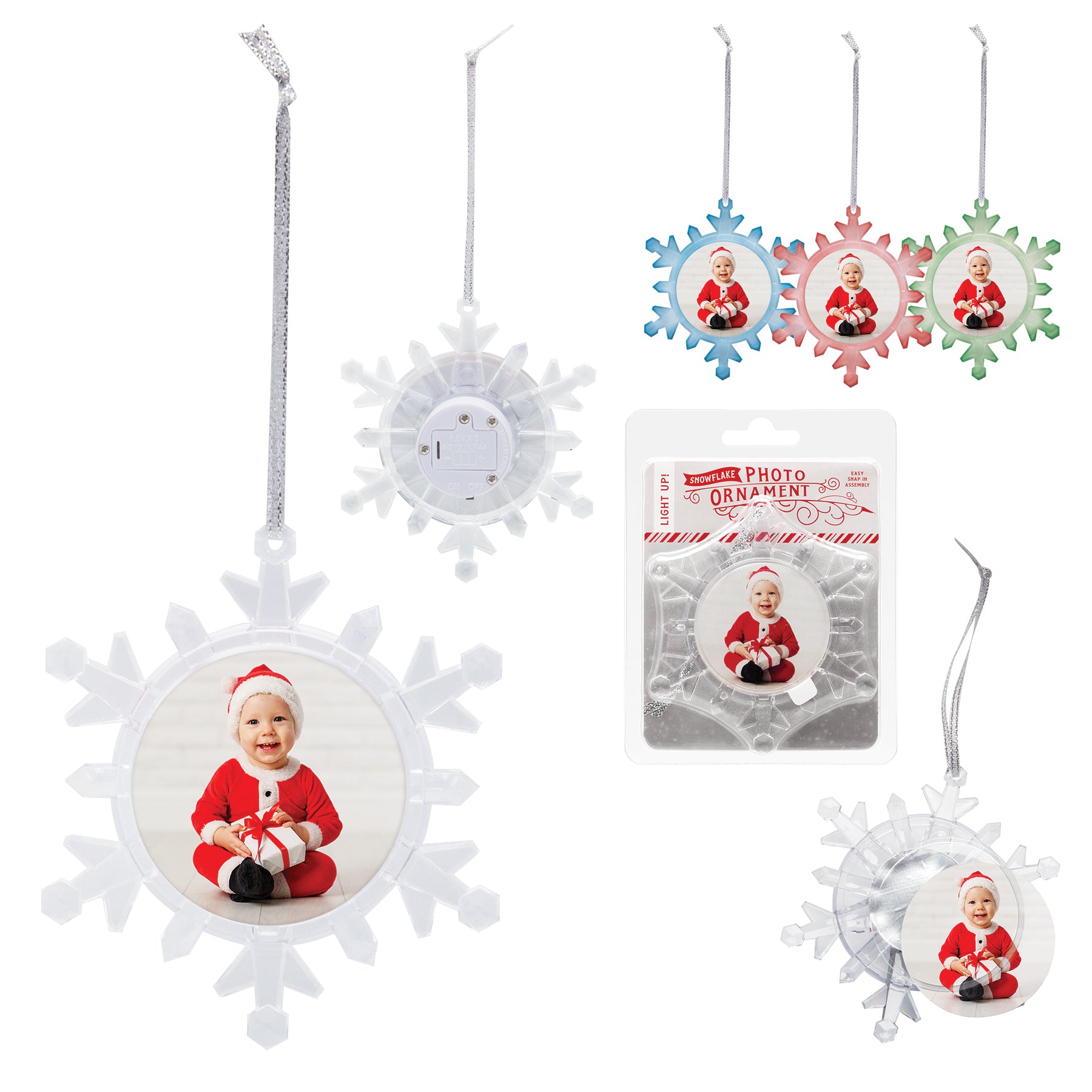 Light Up Snowflake Photo Ornament