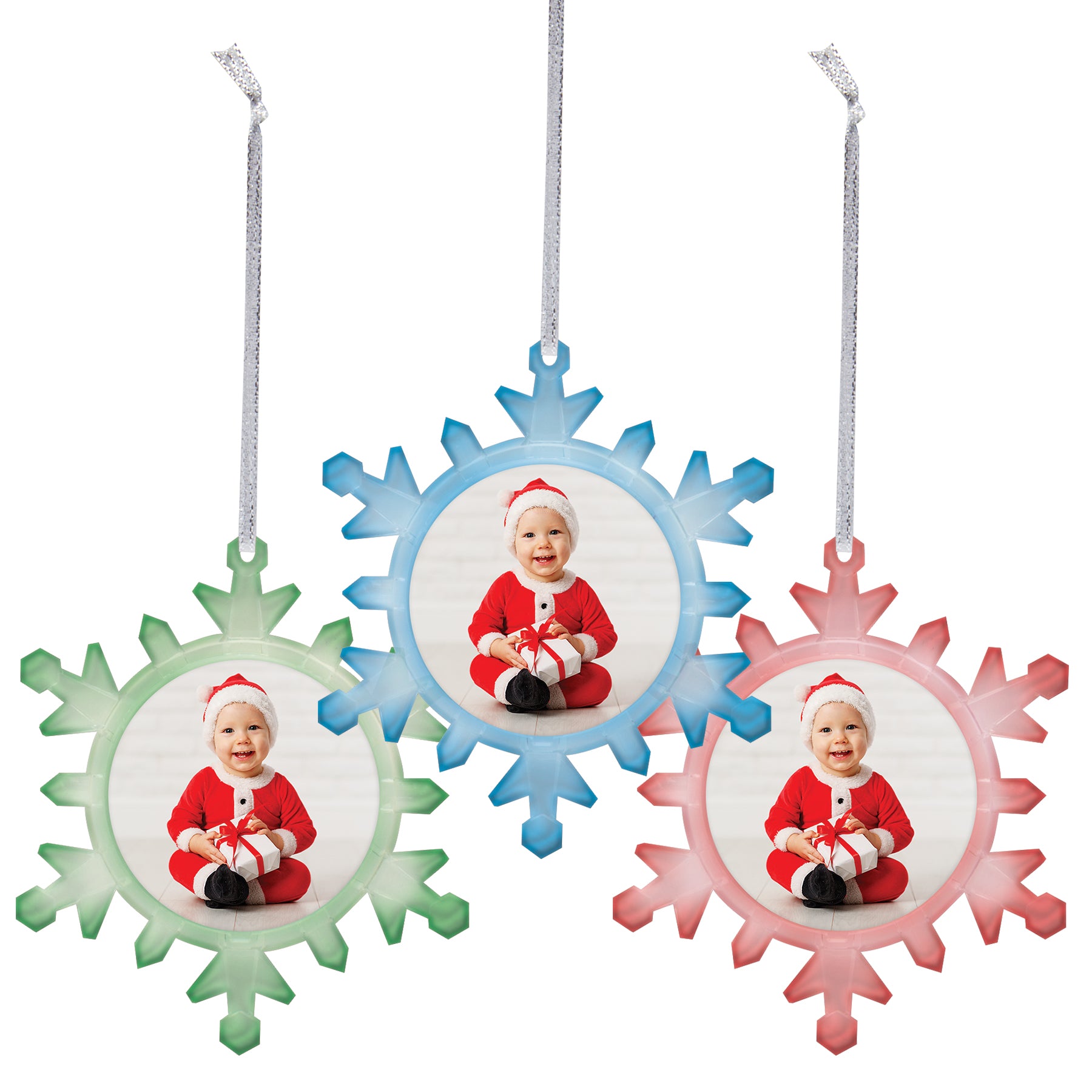 Light Up Snowflake Photo Ornament