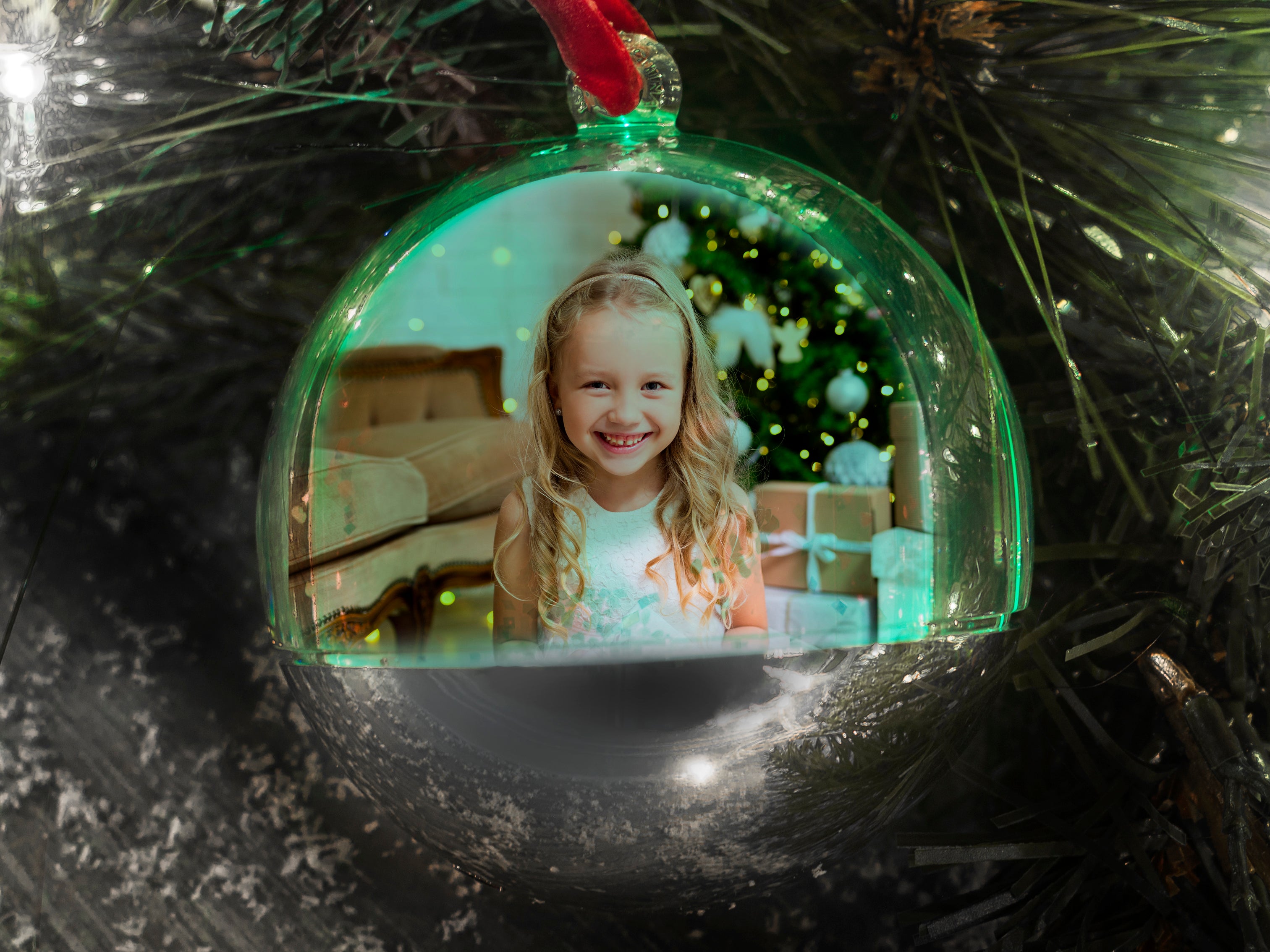 Light Up Photo Snow Globe Ornament