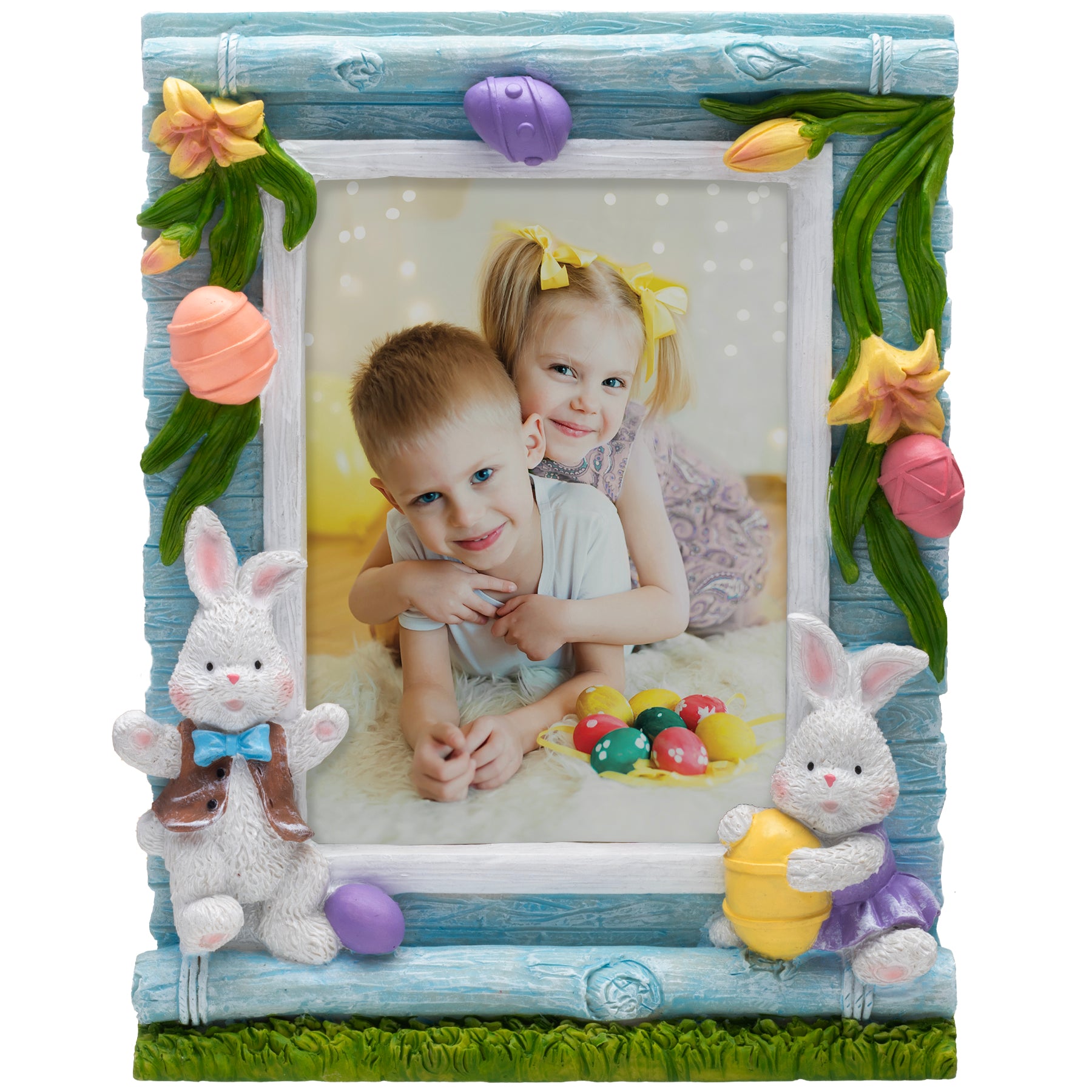 Easter Bunny and Garden 5" x 7" Resin Picture Frame