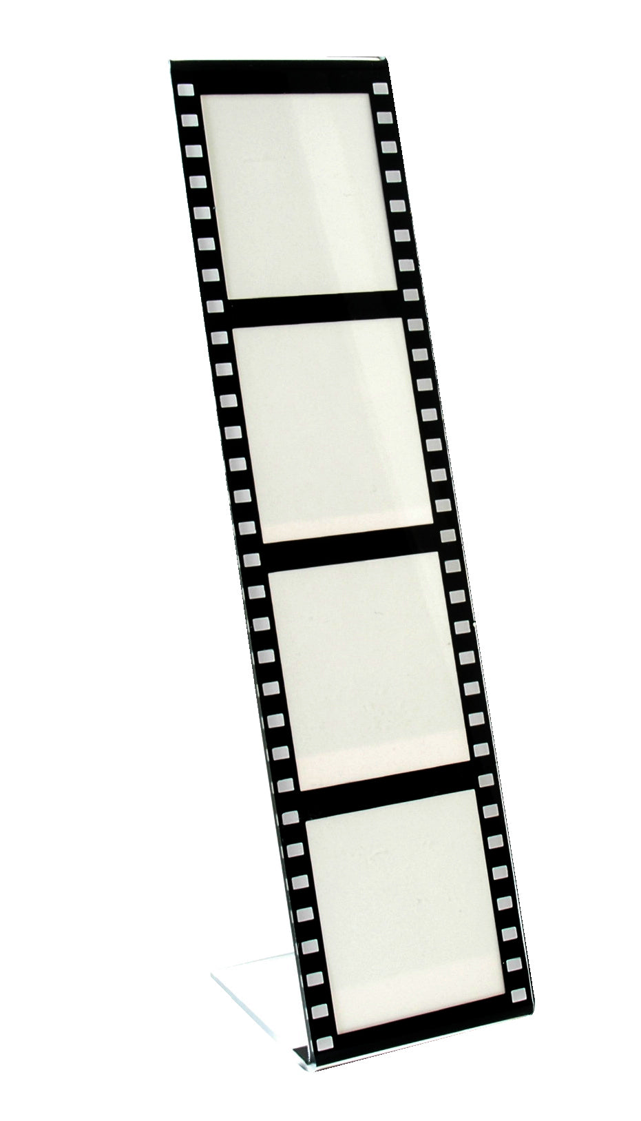 Marco de fotos de caballete con tira de película fotográfica