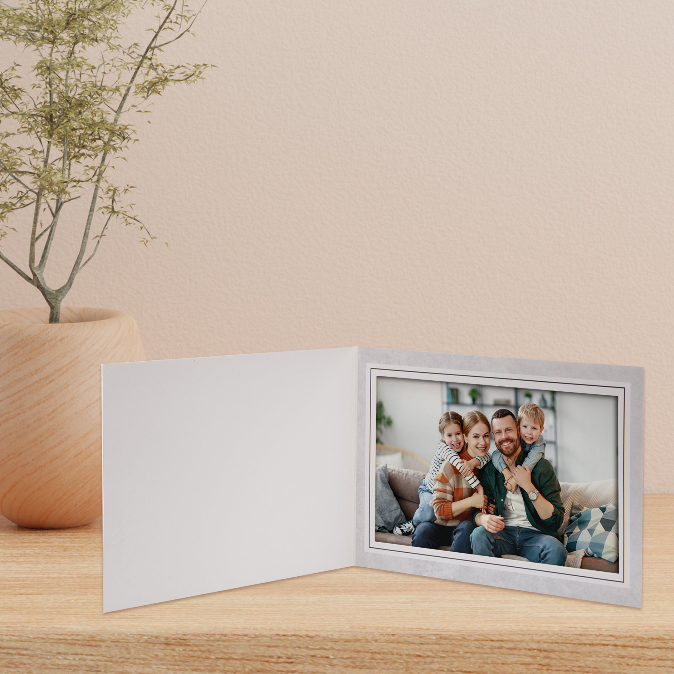 Traditional Gray Marble Photo Folders