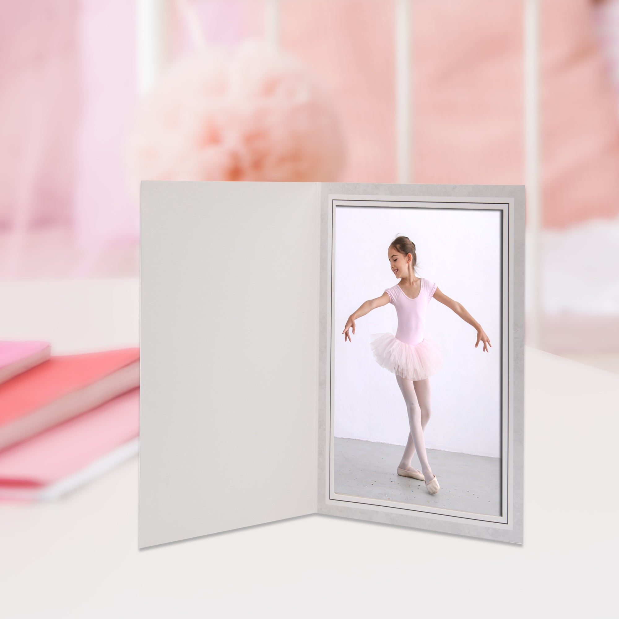 Traditional Gray Marble Photo Folders