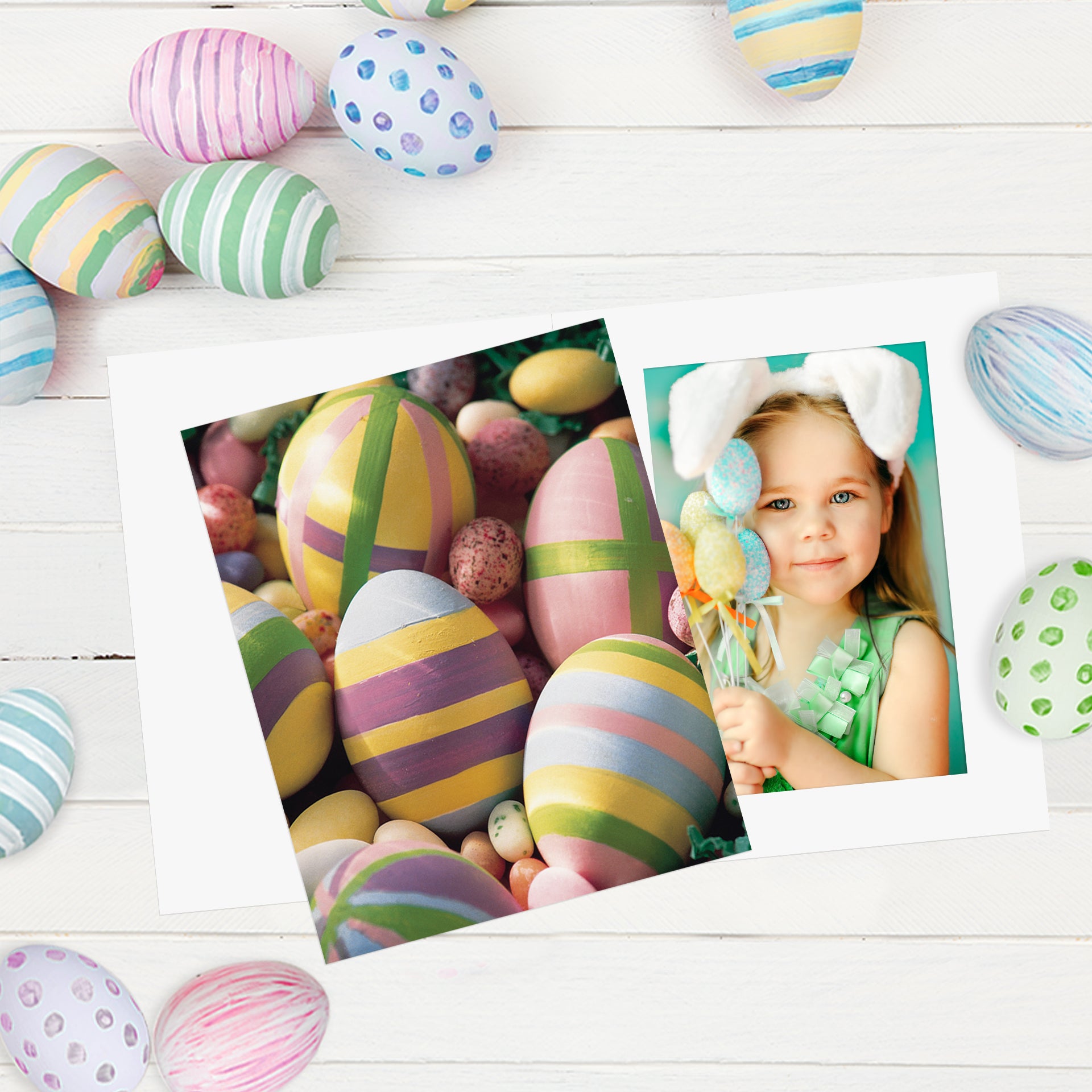 Soporte para fotos de huevos de Pascua
