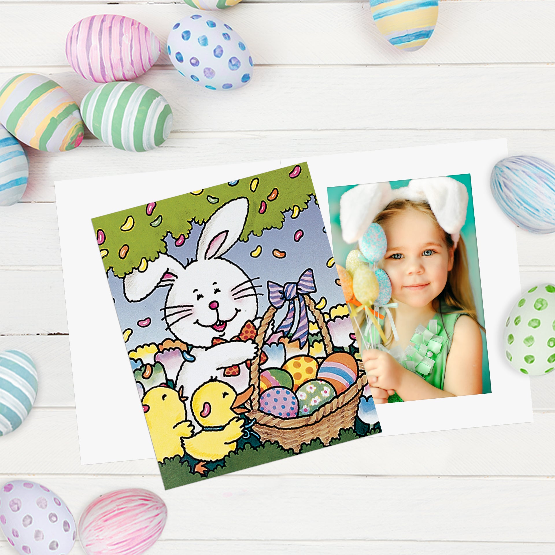 Easter Bunny Basket Photo Mounts