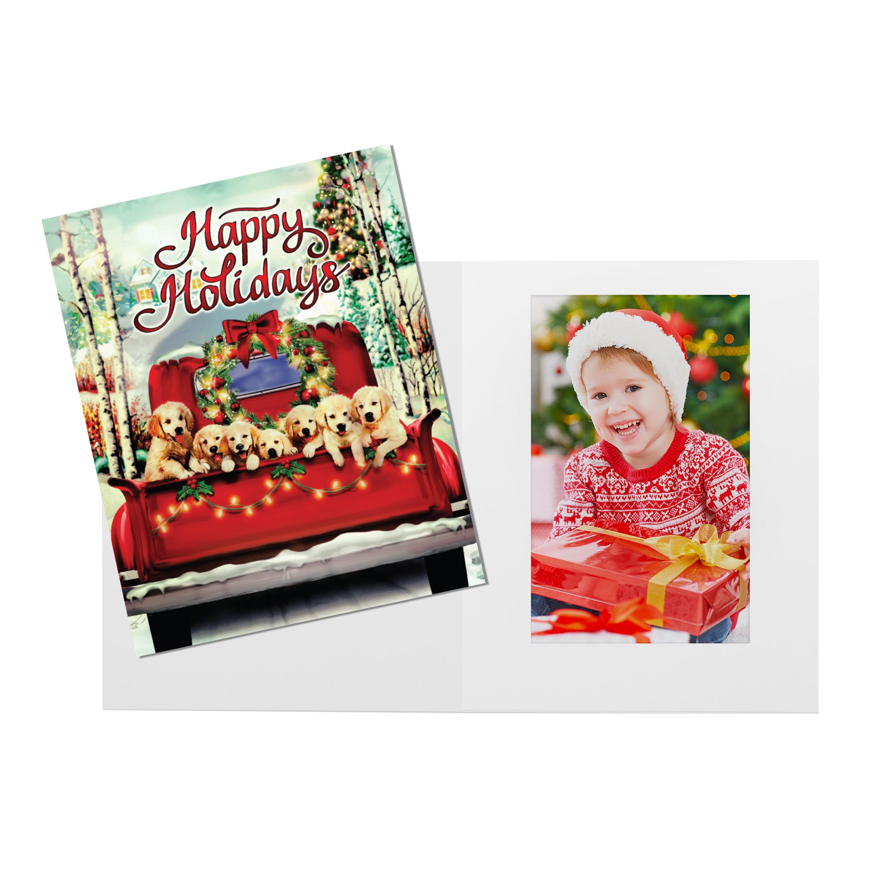 Happy Holidays Puppies Photo Folder