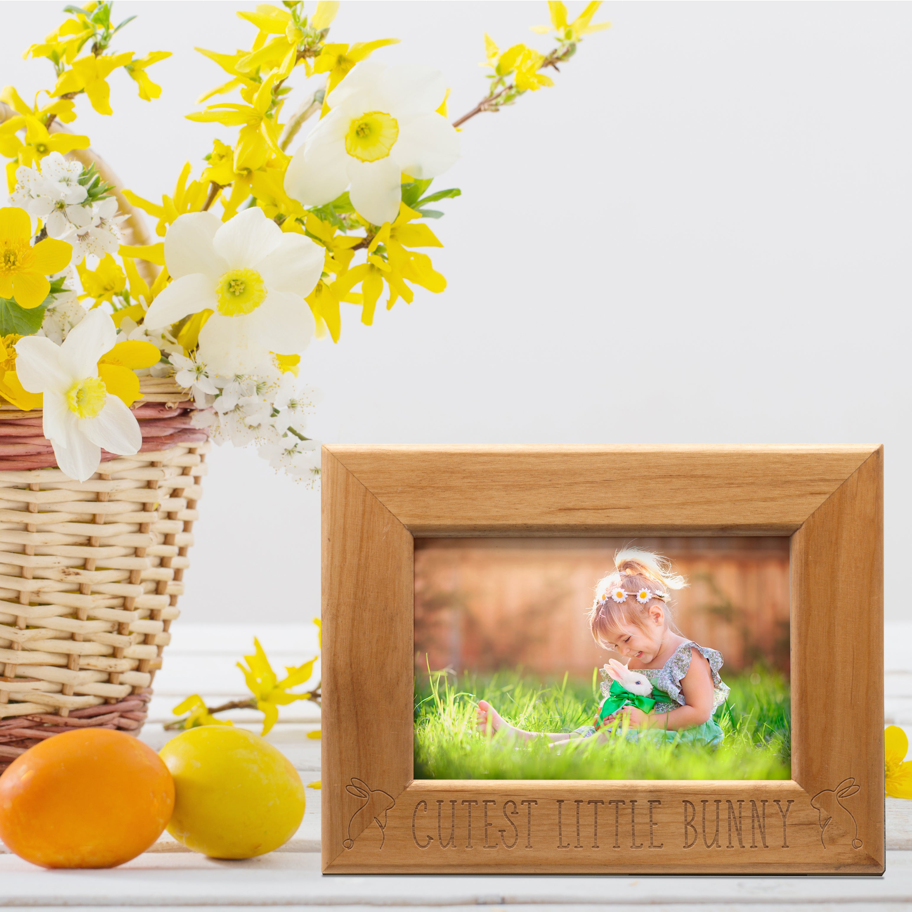 Alder Wood Cutest Little Bunny 6" x 4" Picture Frame