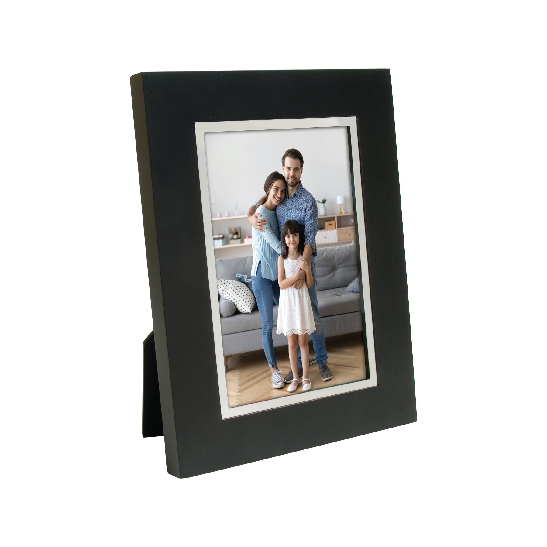 Black Wood w/ Silver Bezel Picture Frame
