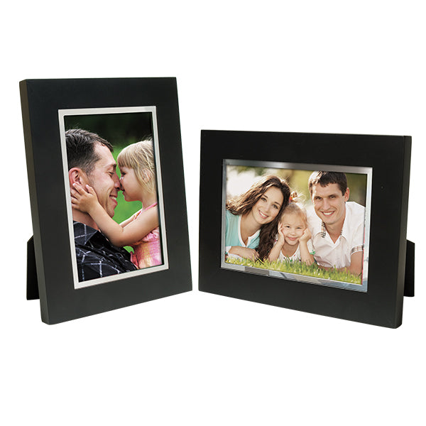 Black Wood w/ Silver Bezel Picture Frame