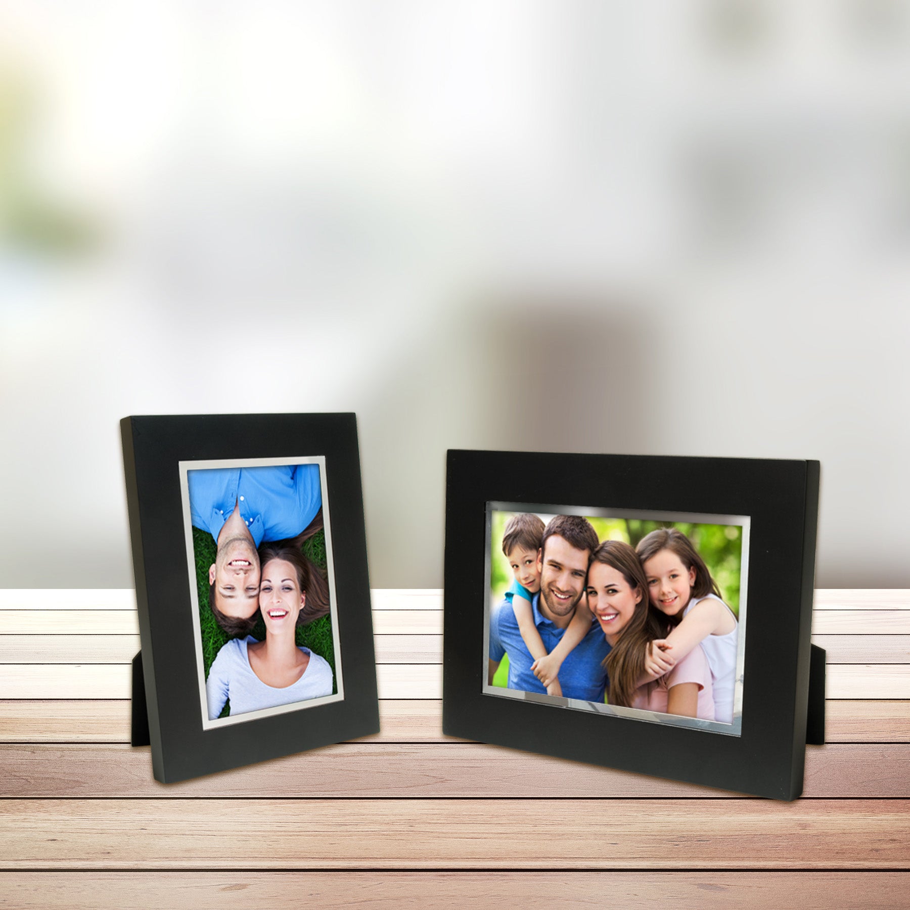 Black Wood w/ Silver Bezel Picture Frame