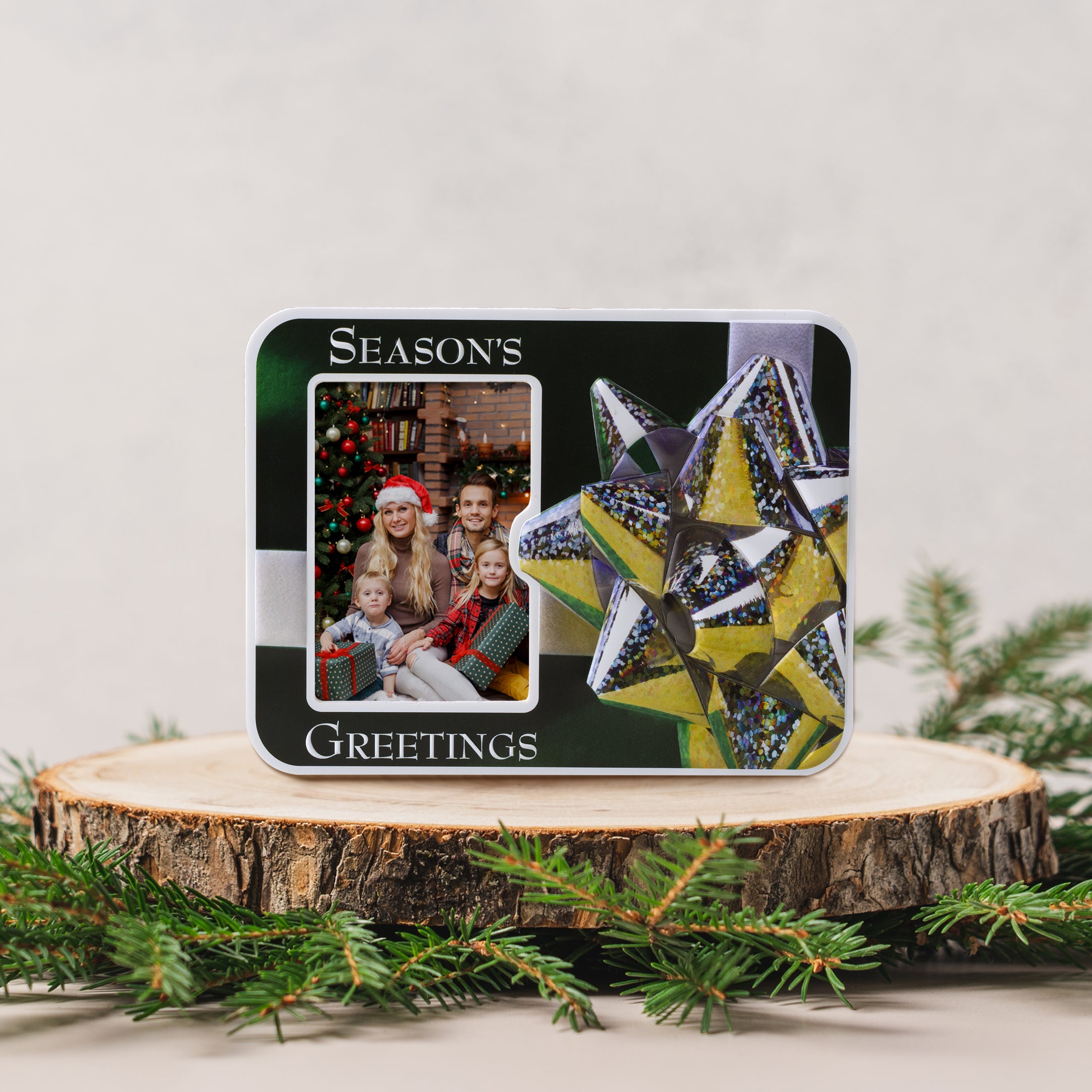 Season's Greetings Puff Picture Frame