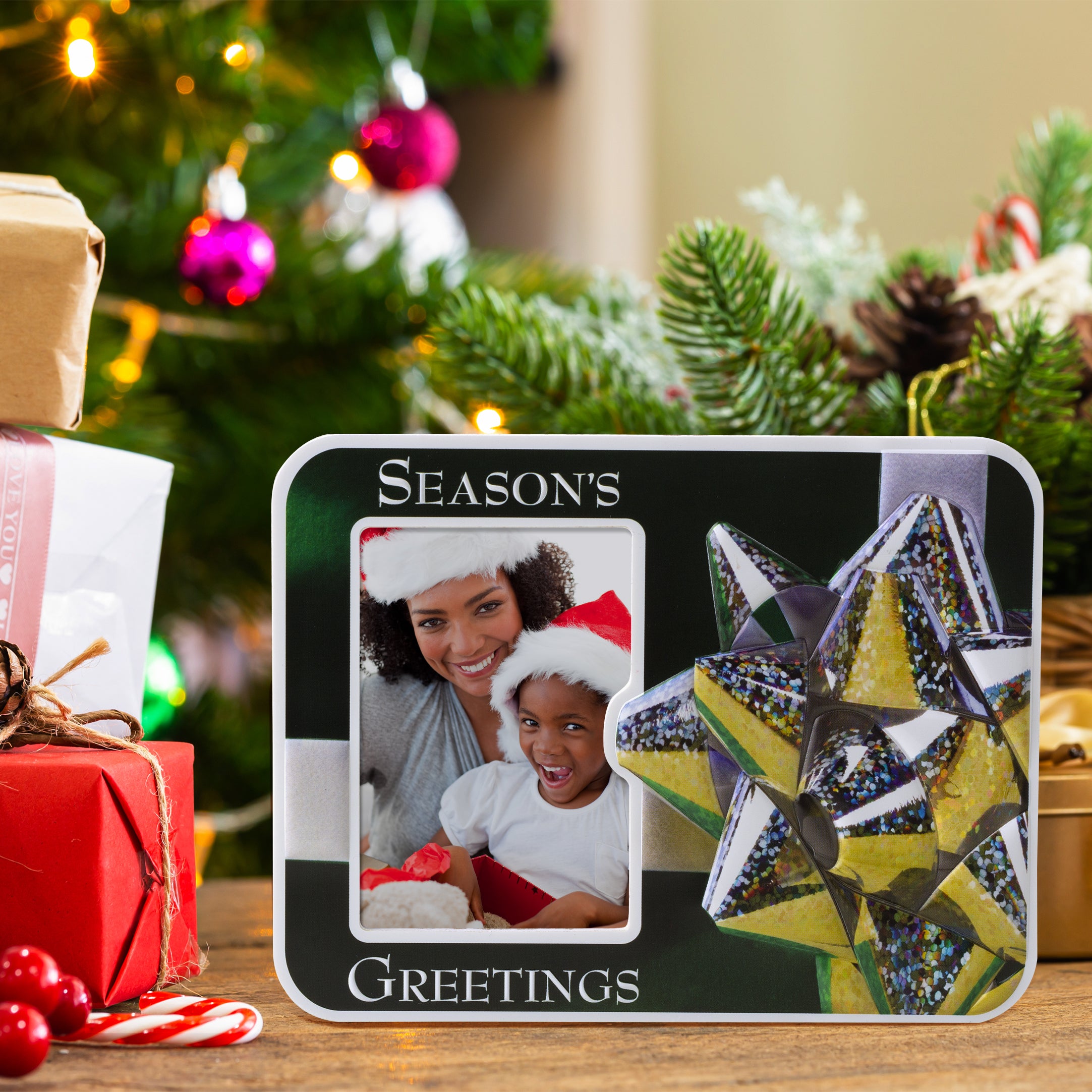 Season's Greetings Puff Picture Frame