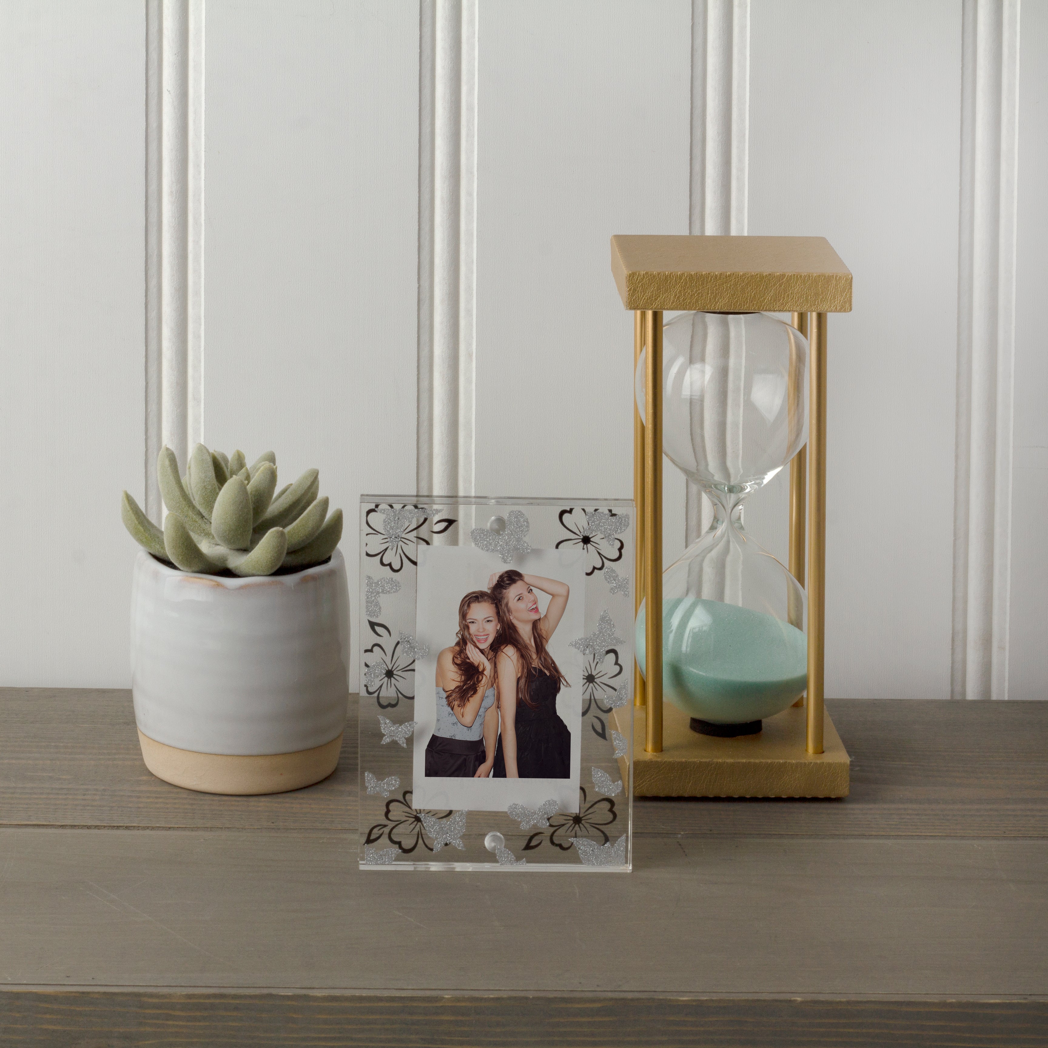 Instax Mini Acrylic Block Butterfly & Flower Picture Frame