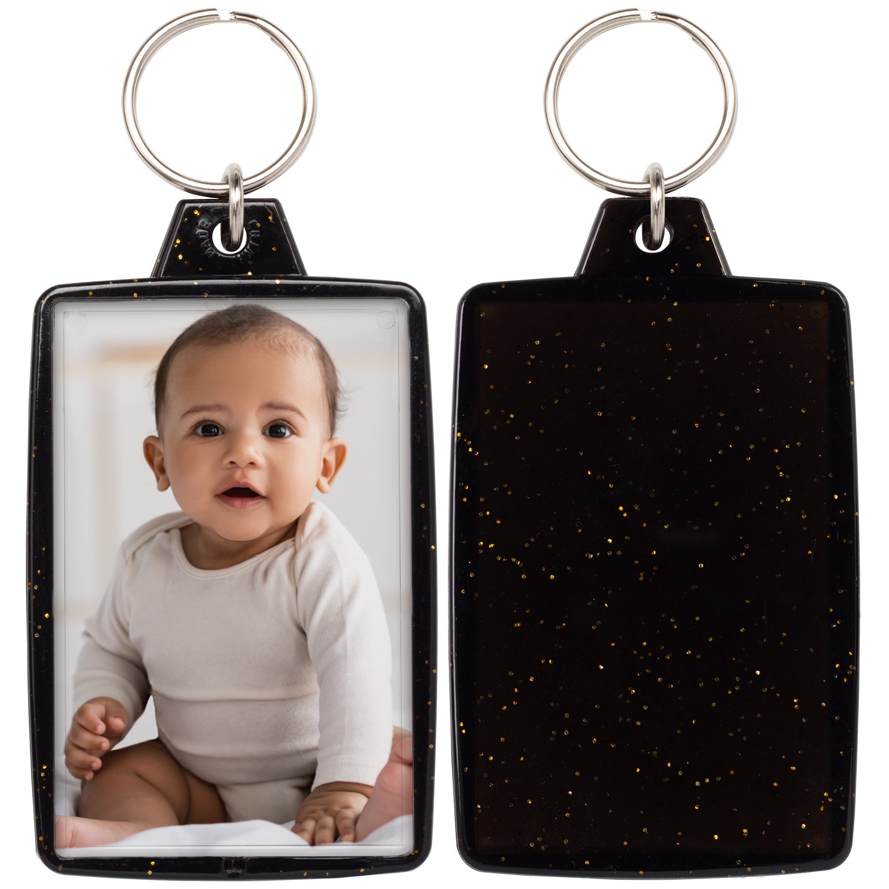 1.75" x 2.75" Translucent Sparkle Photo Keychains