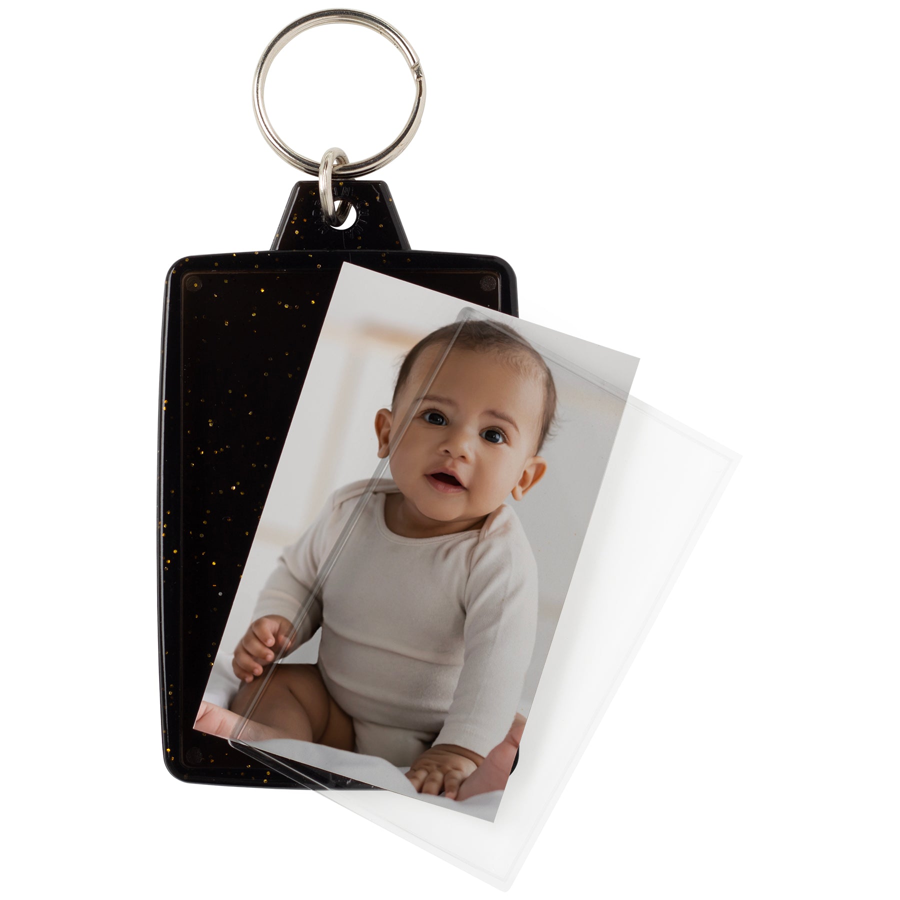 1.75" x 2.75" Translucent Sparkle Photo Keychains
