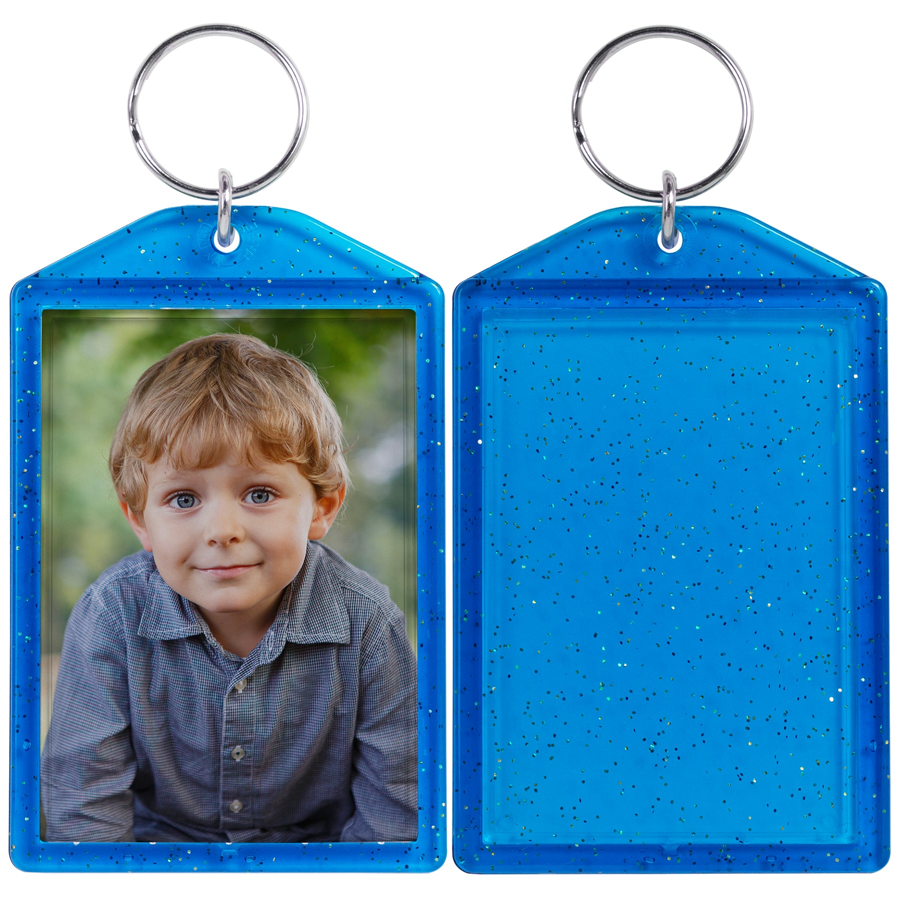 Translucent Sparkle Photo Keychains