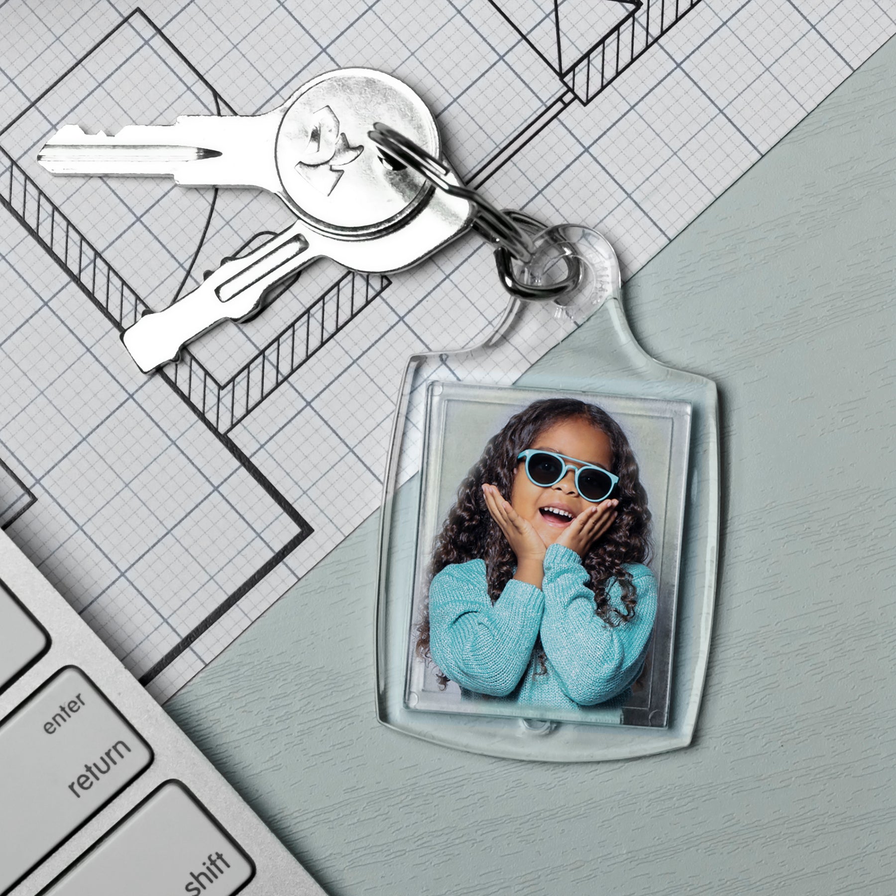 Snapins Plastic Photo Keychains