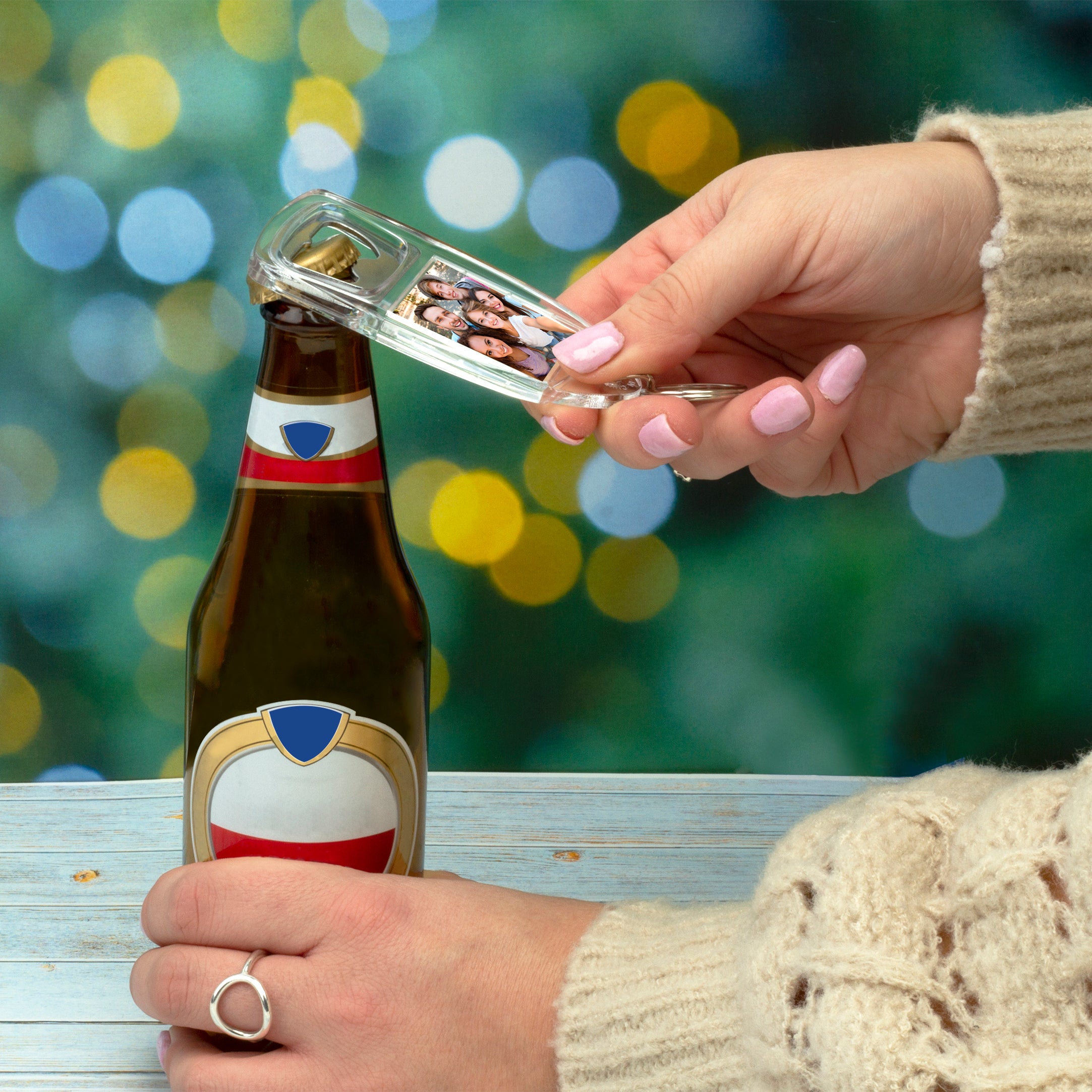 Bottle Opener Photo Keychain