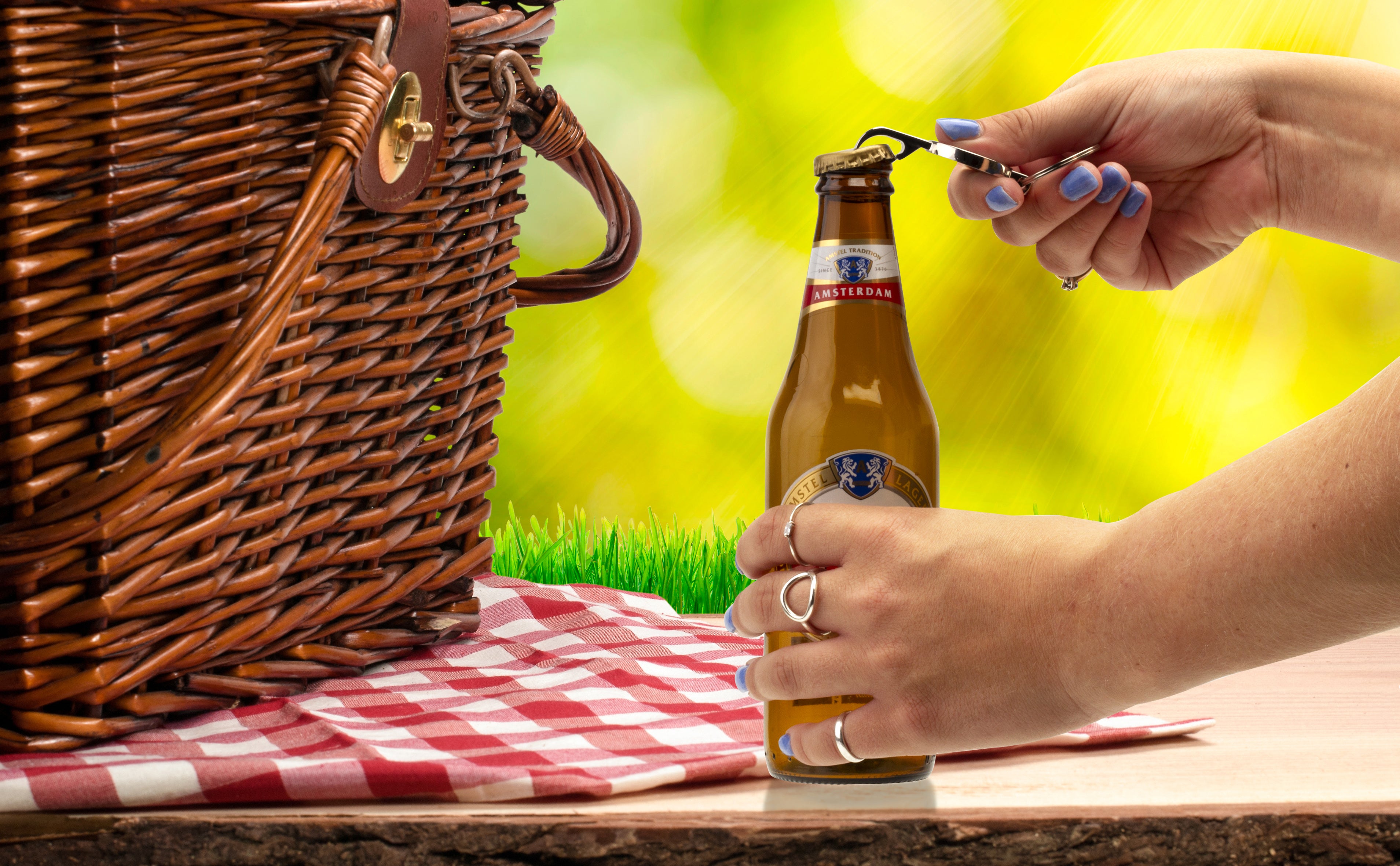 Silver Photo Bottle Opener Keychain