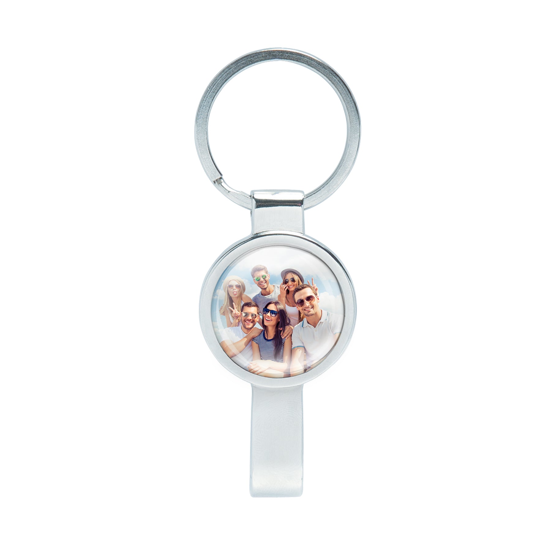 Silver Photo Bottle Opener Keychain