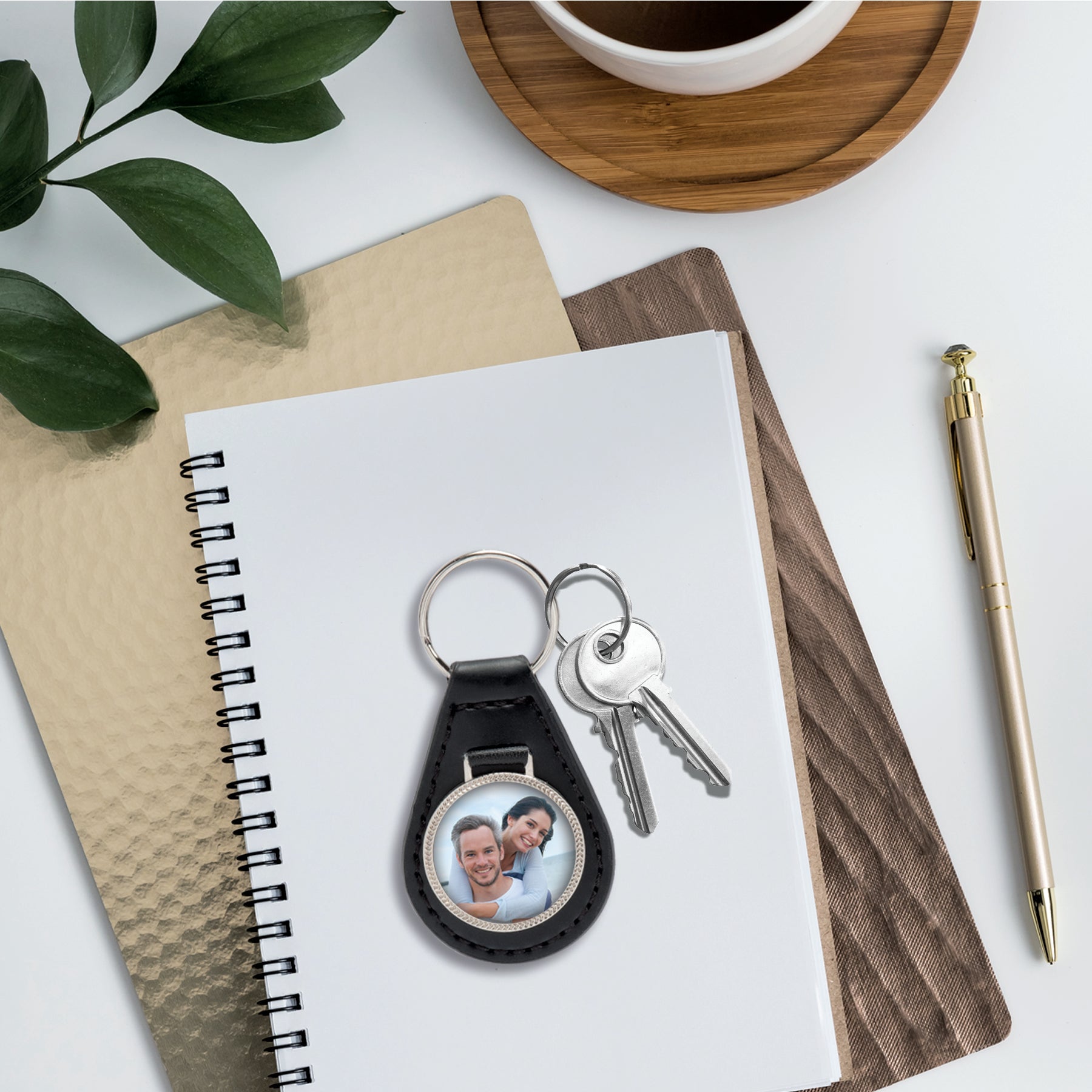 Leather Photo Key Fob