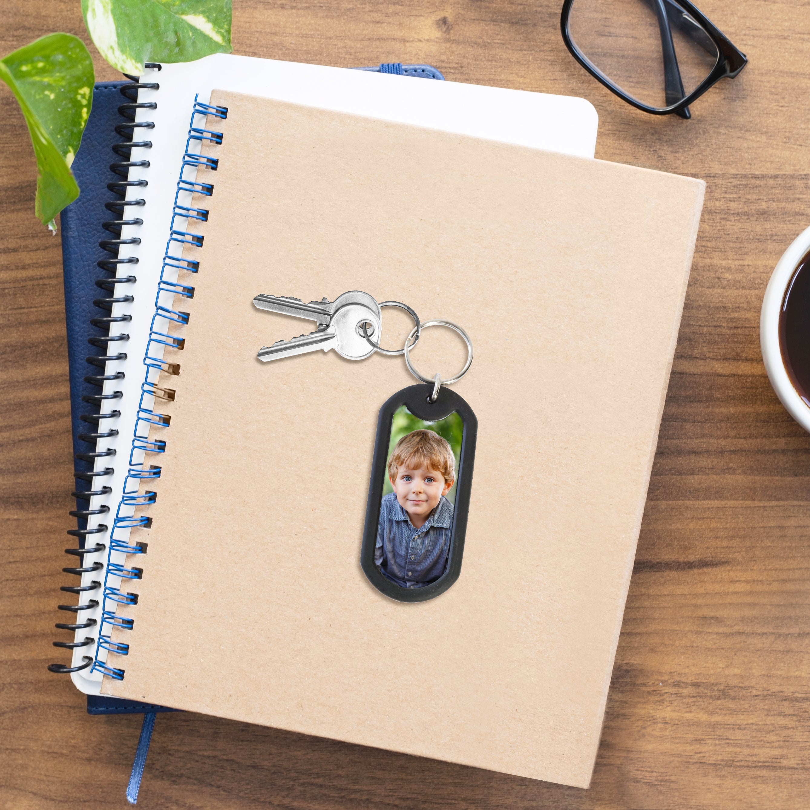 Dog Tag Photo Keychain