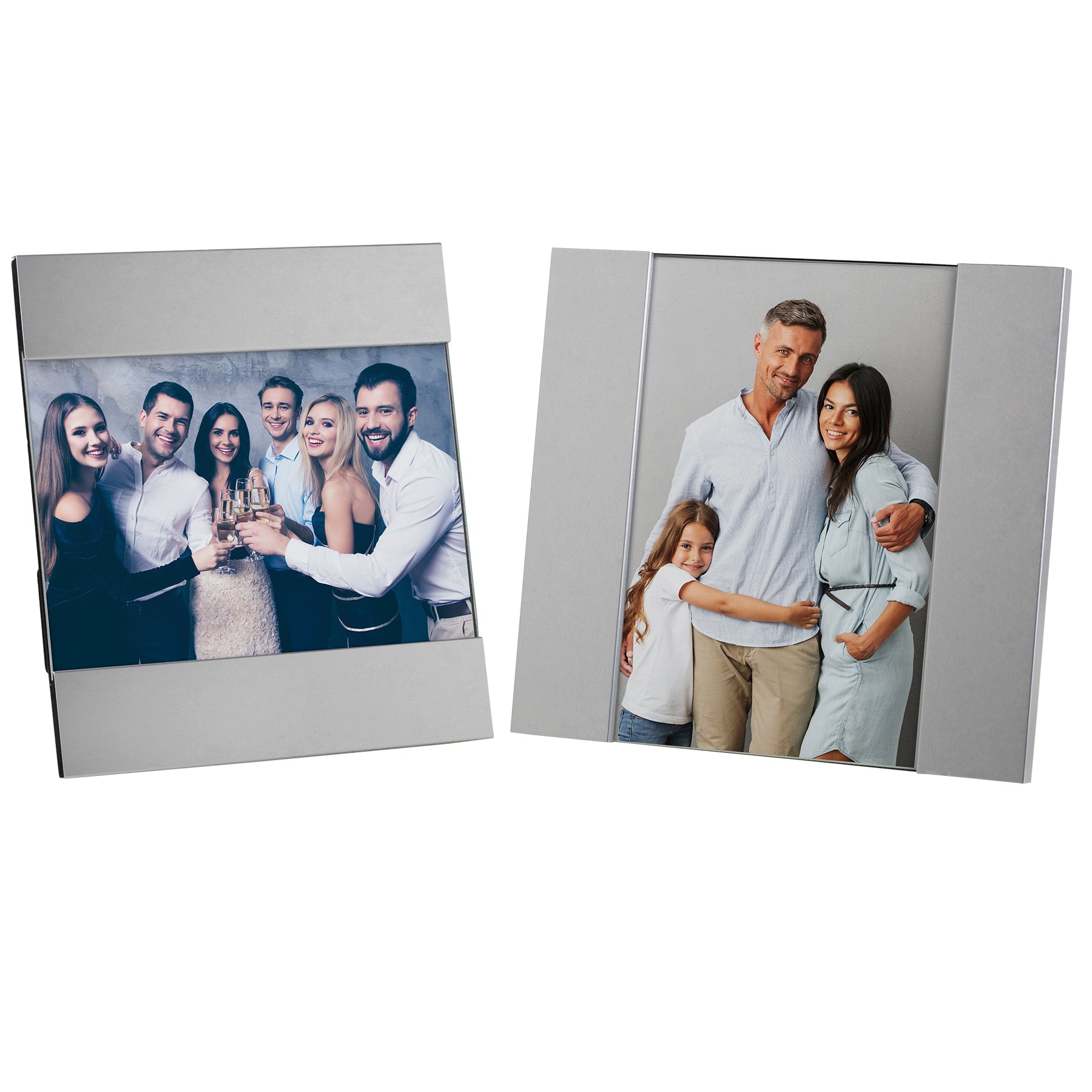 Brushed Silver Clip Picture Frames