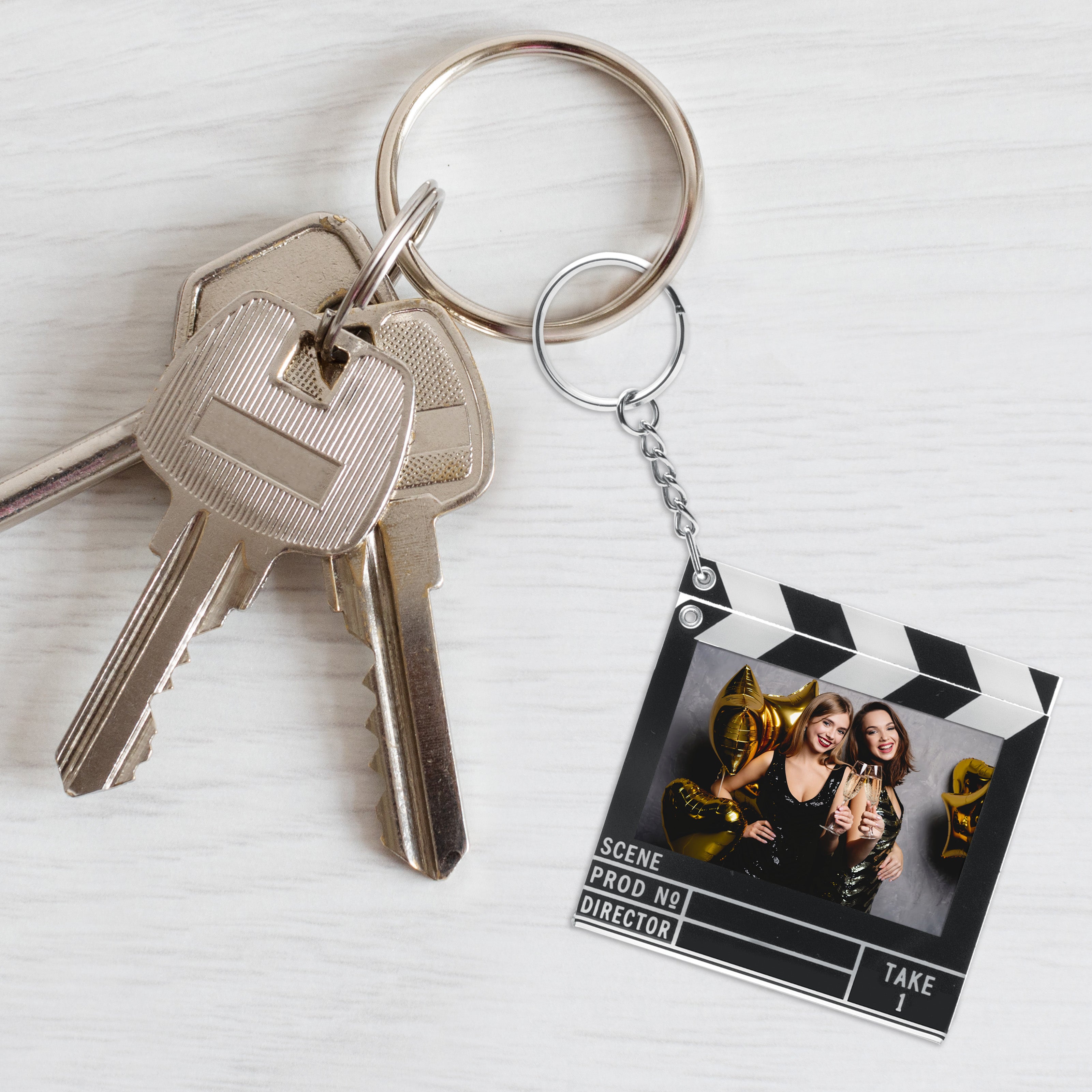 Clapboard Photo Keychain