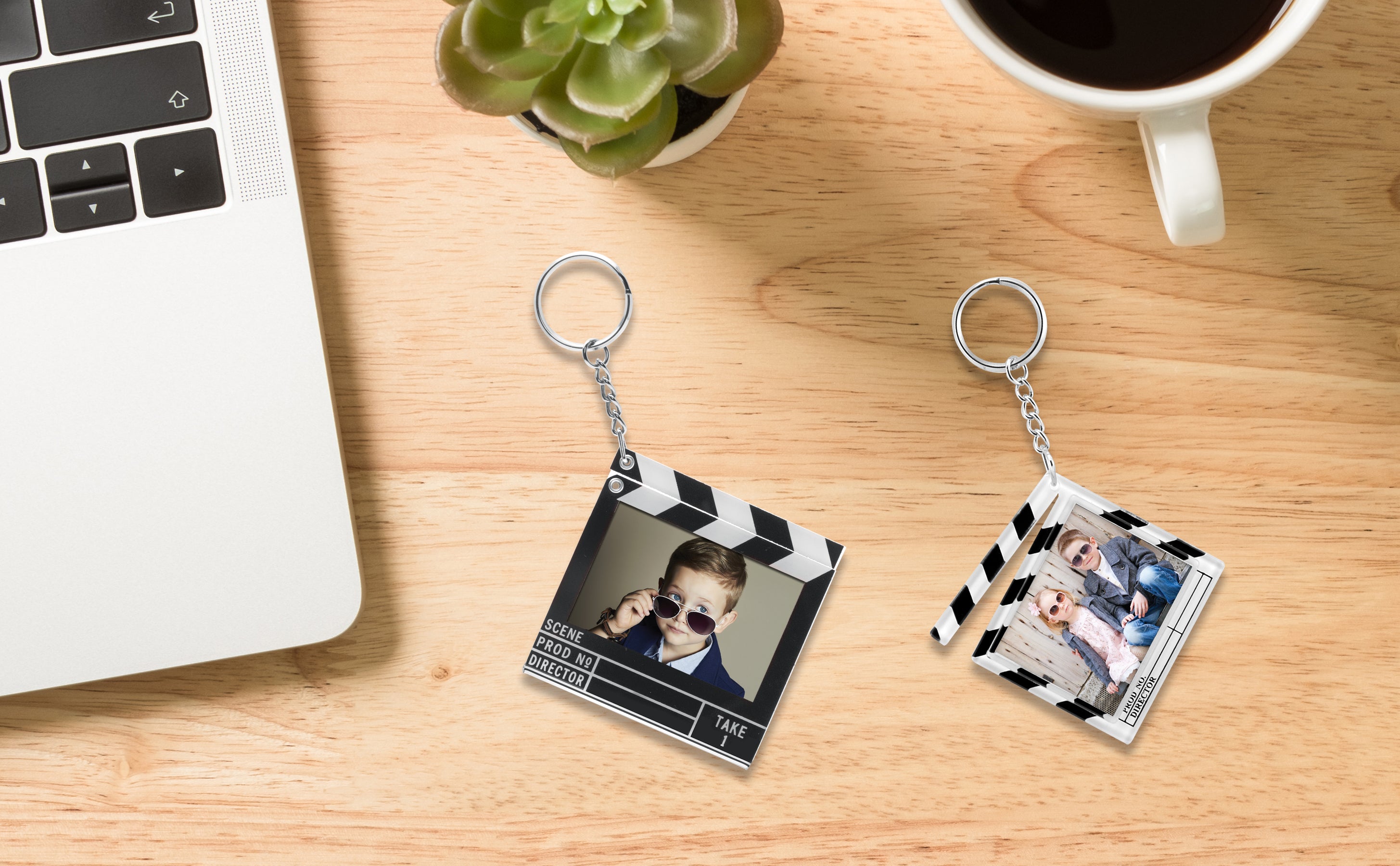Clapboard Photo Keychain
