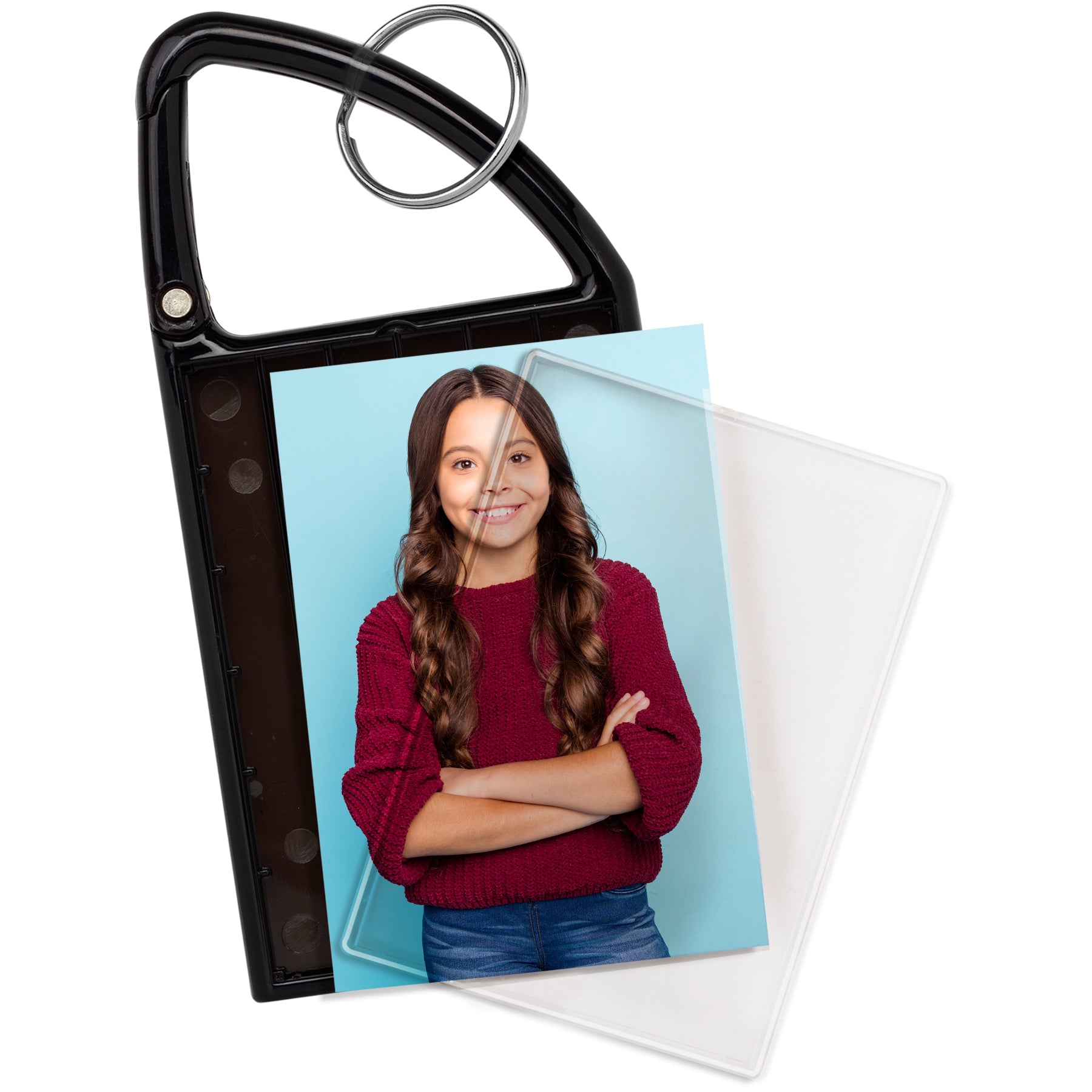 Double Photo Carabiner Keychain