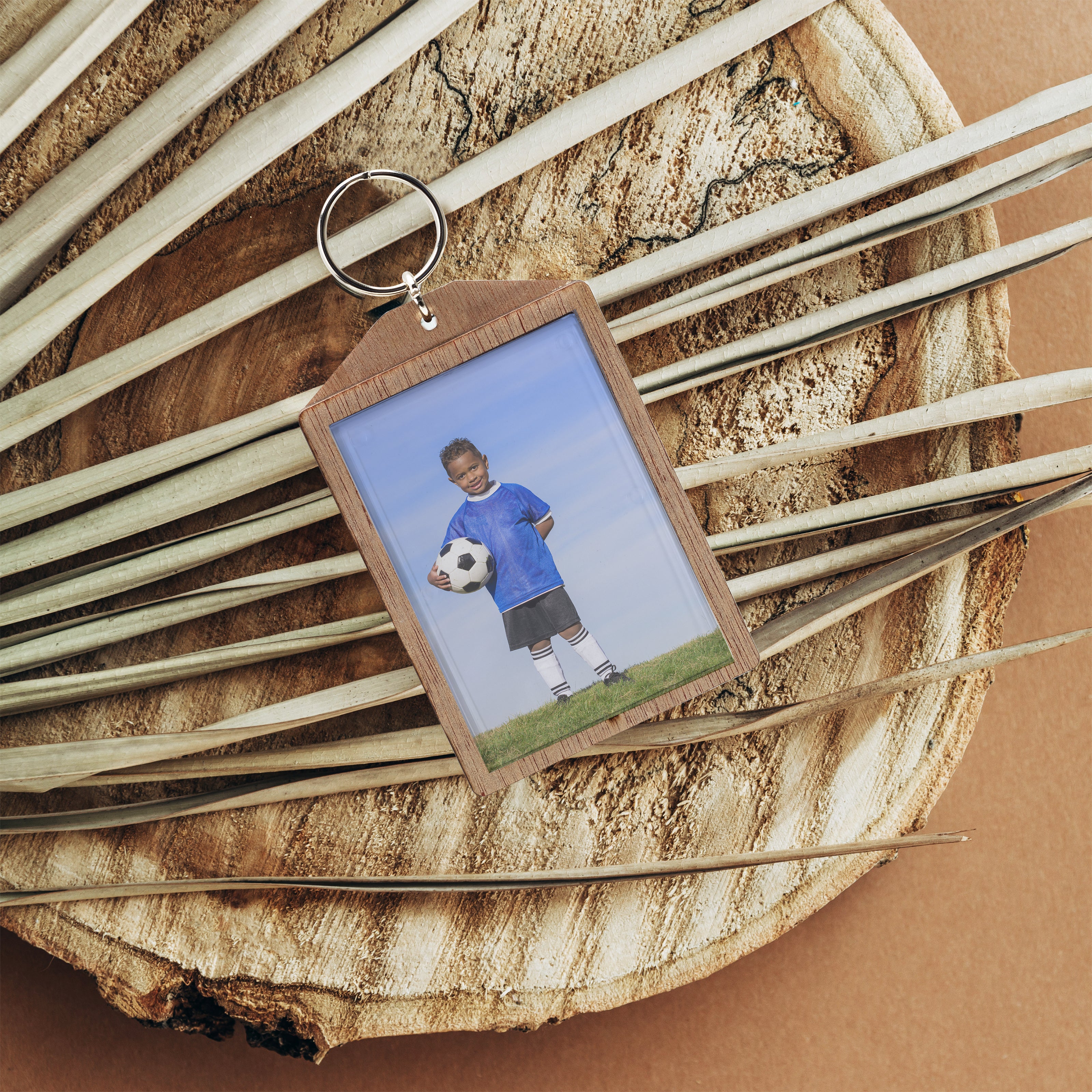 Wood Photo Snap-In Keychain