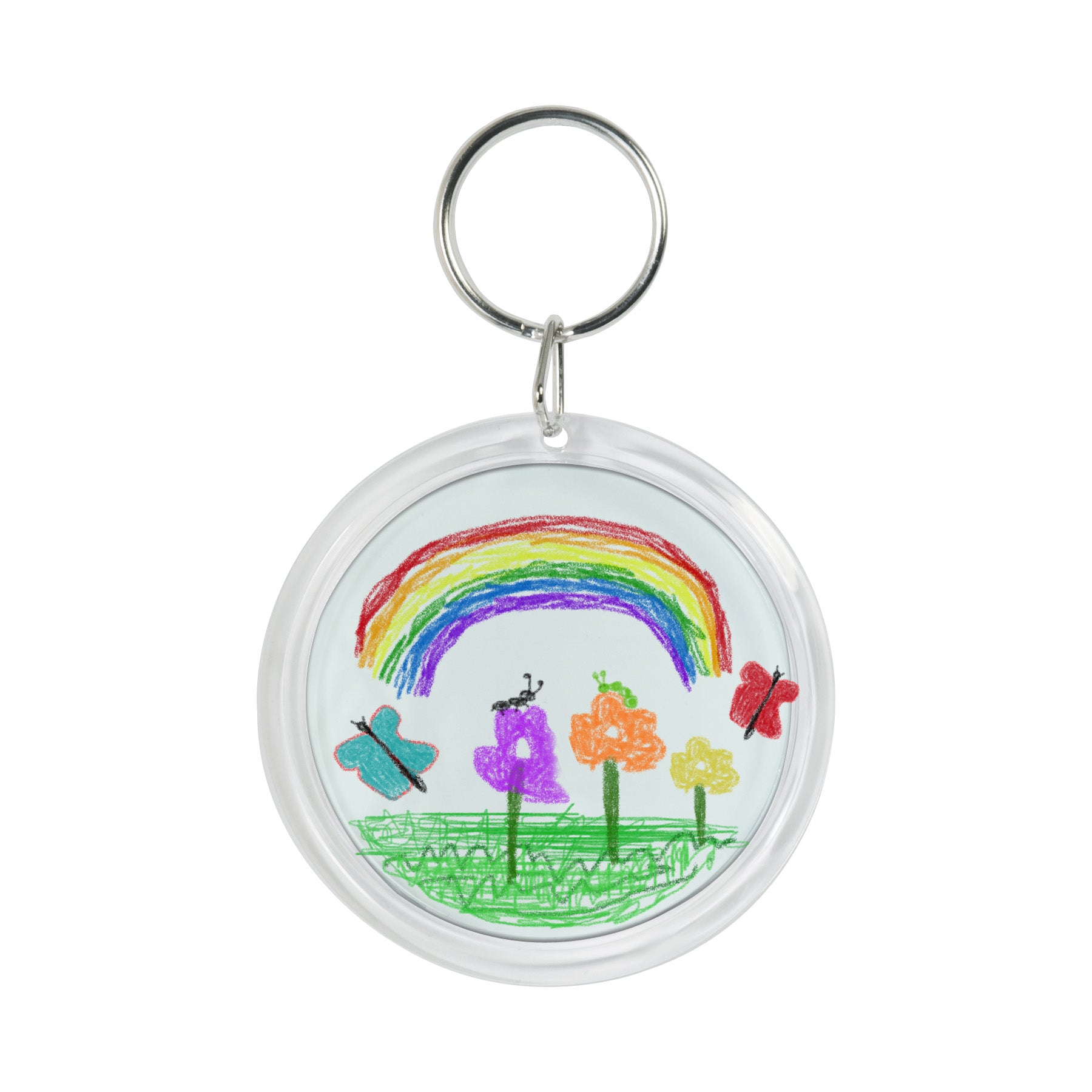 Snapins Circle Photo Keychain