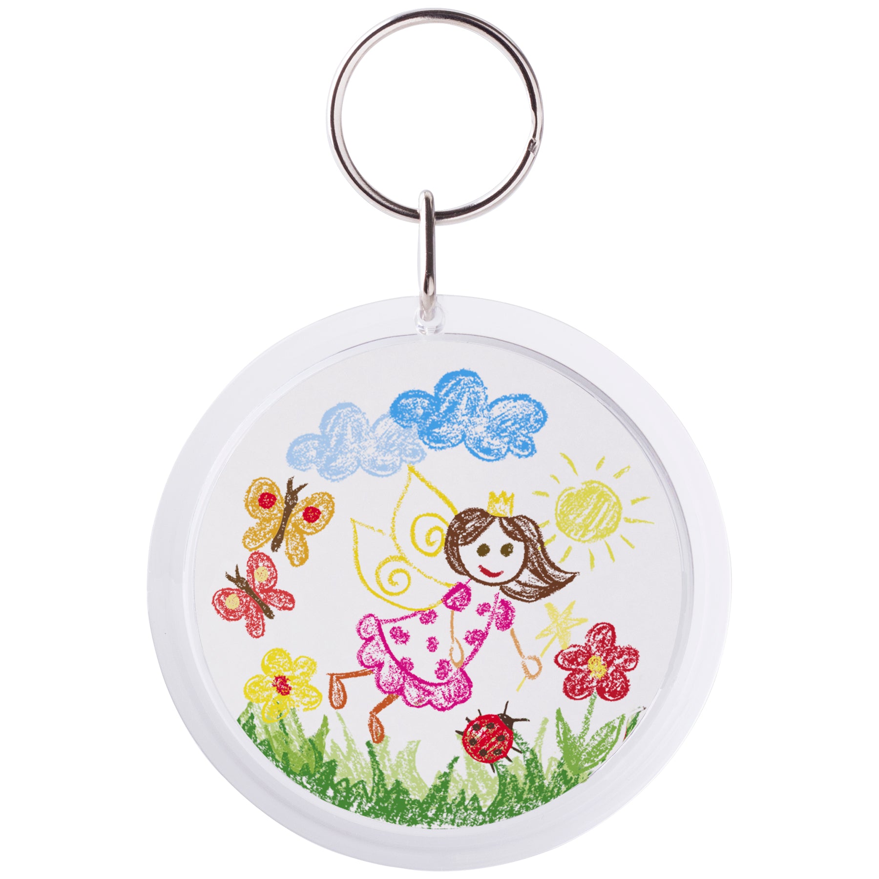 Snapins Circle Photo Keychain