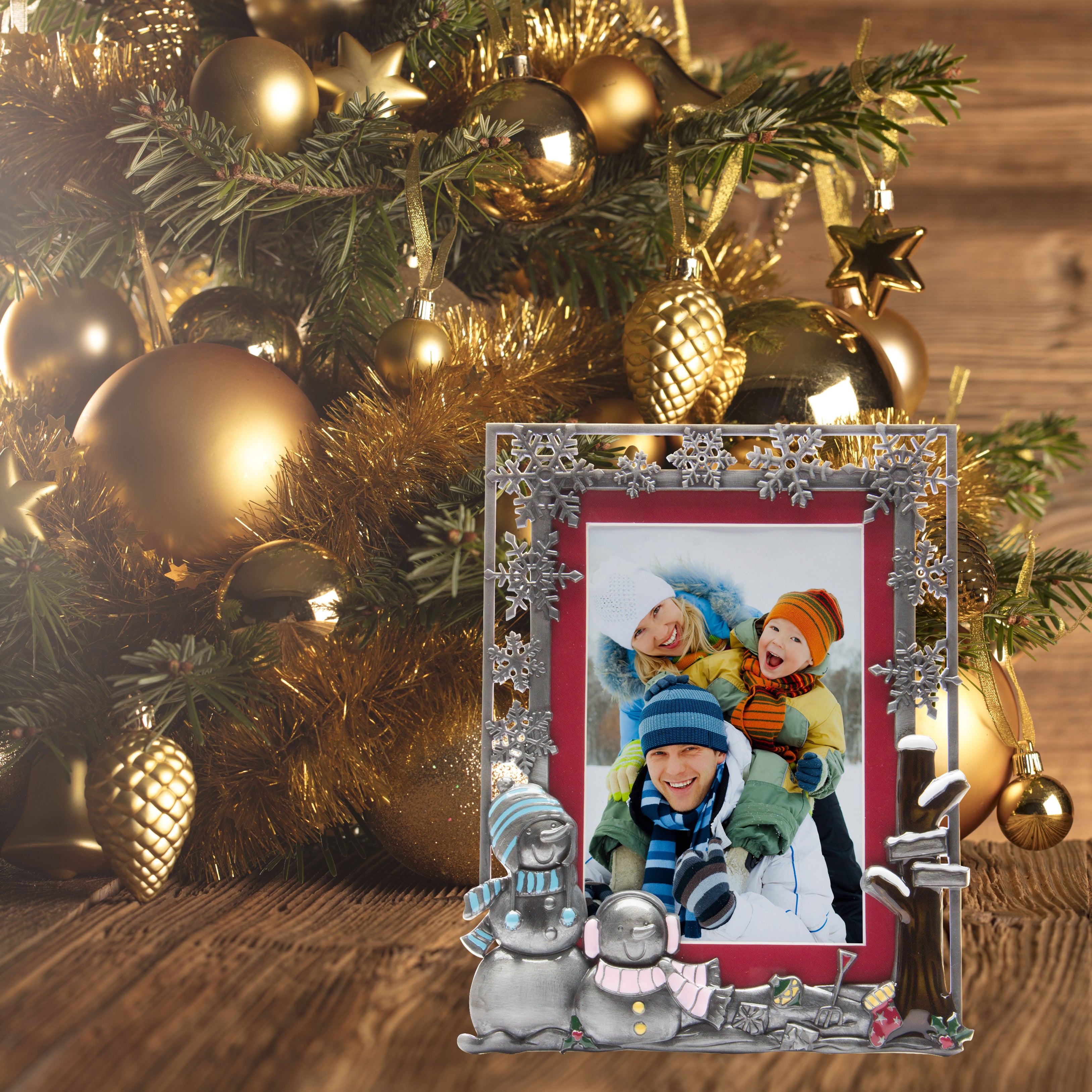 Snowman Pewter Picture Frame
