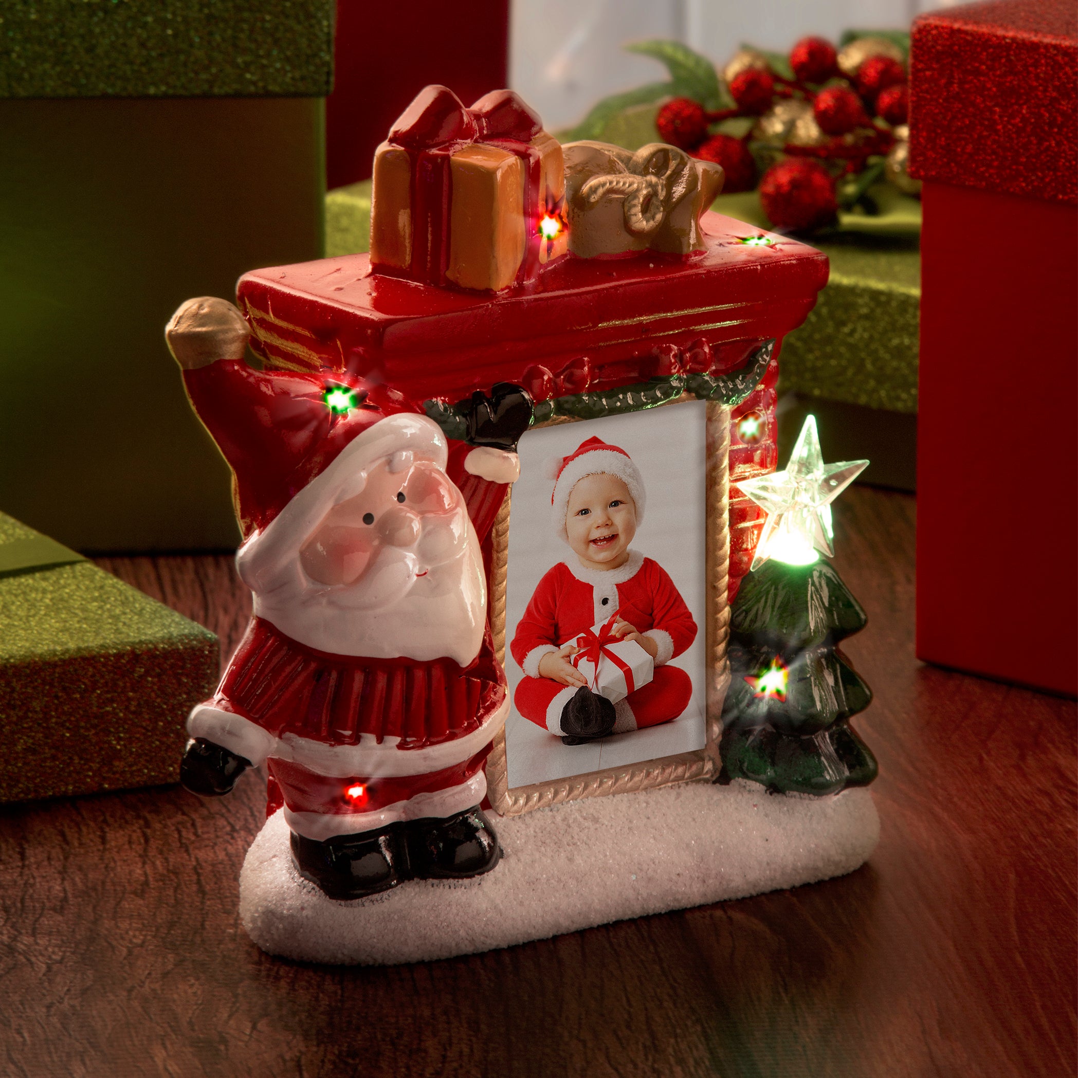 Ceramic Light Up Santa Frame