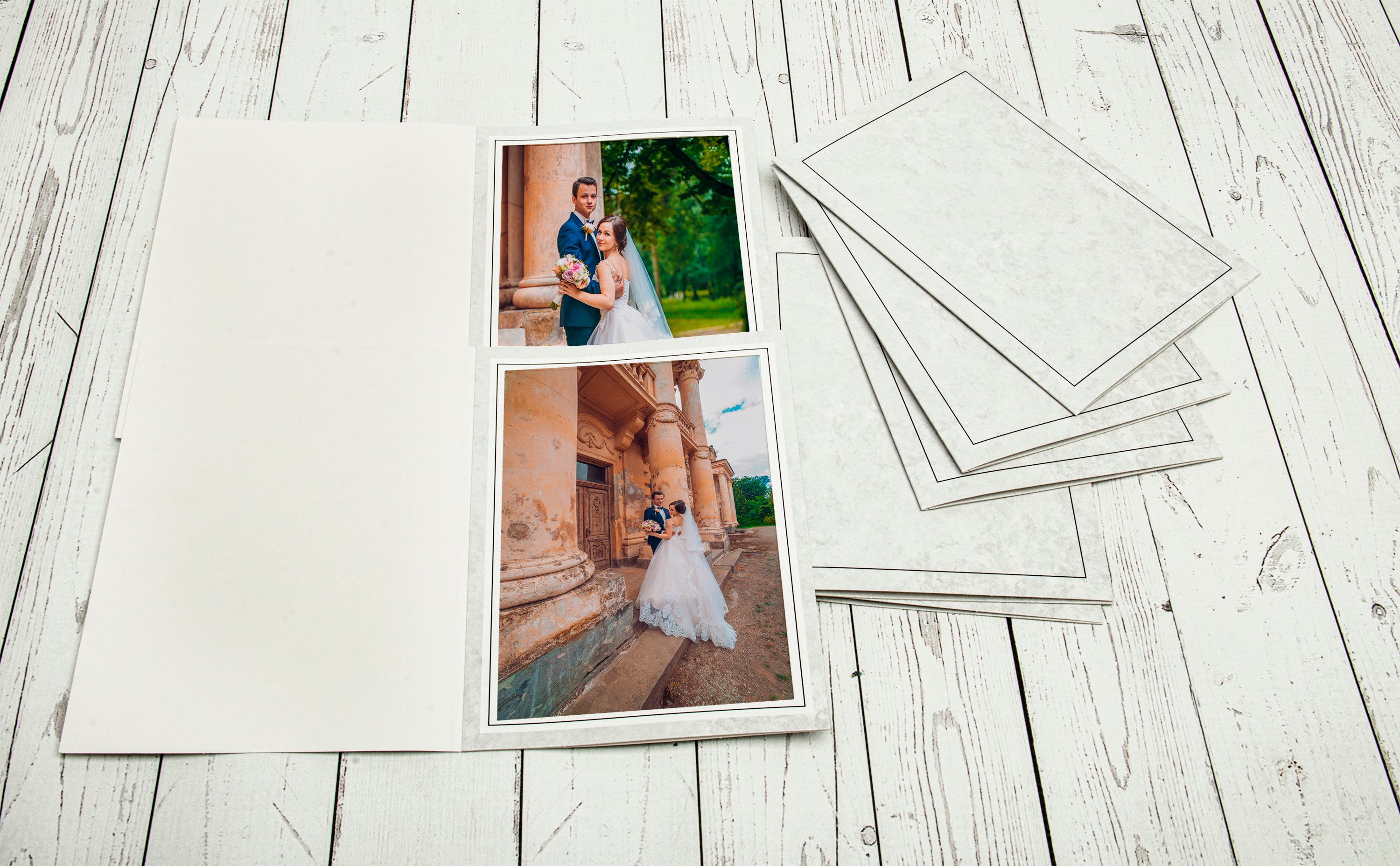 Traditional Gray Marble Photo Folders