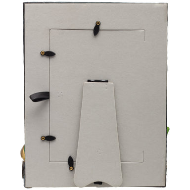 Back of wholesale holiday picture frame used by professional photographers at Santa events.