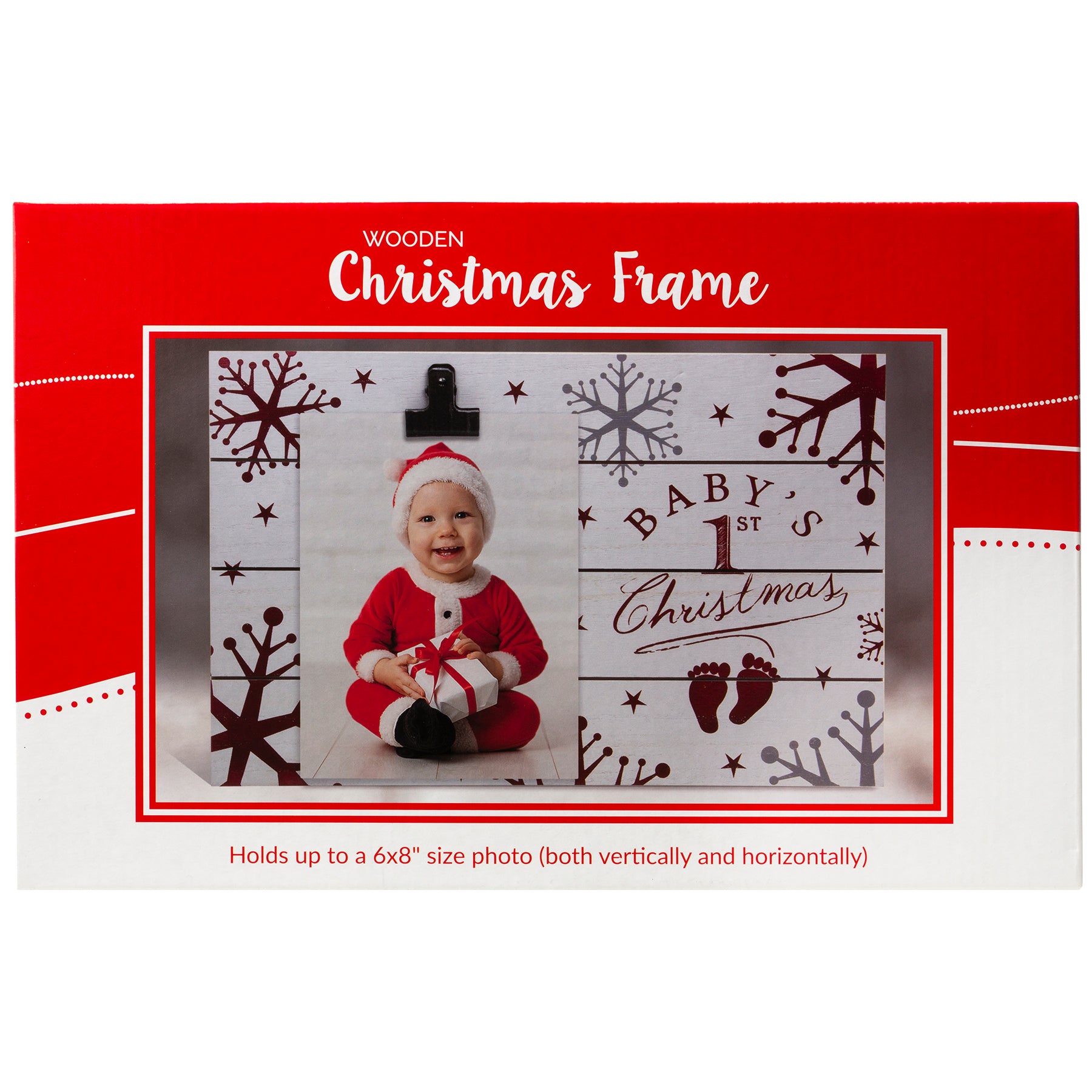 Baby's First Christmas Wood Clipboard Picture Frame