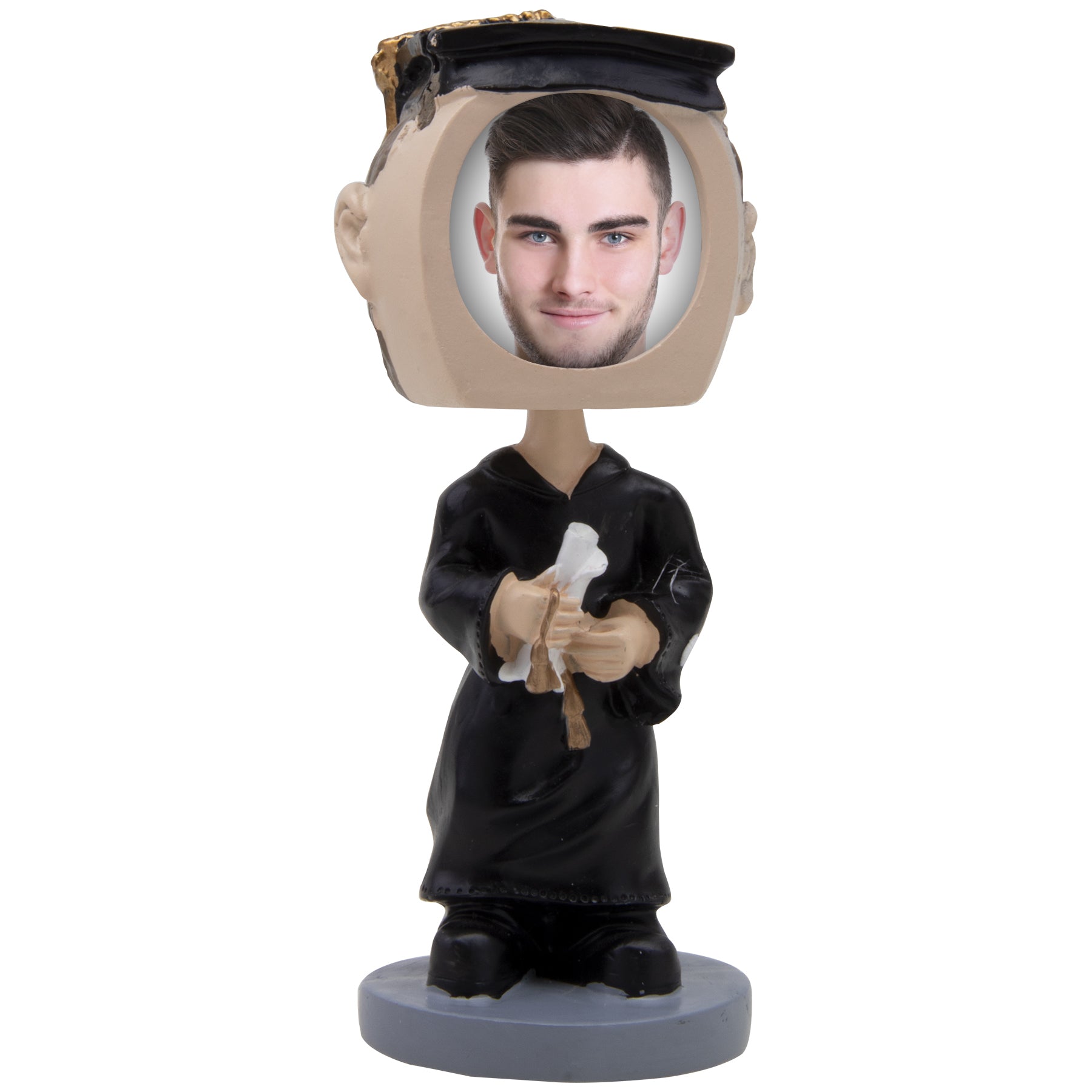Cabezón con foto de graduado