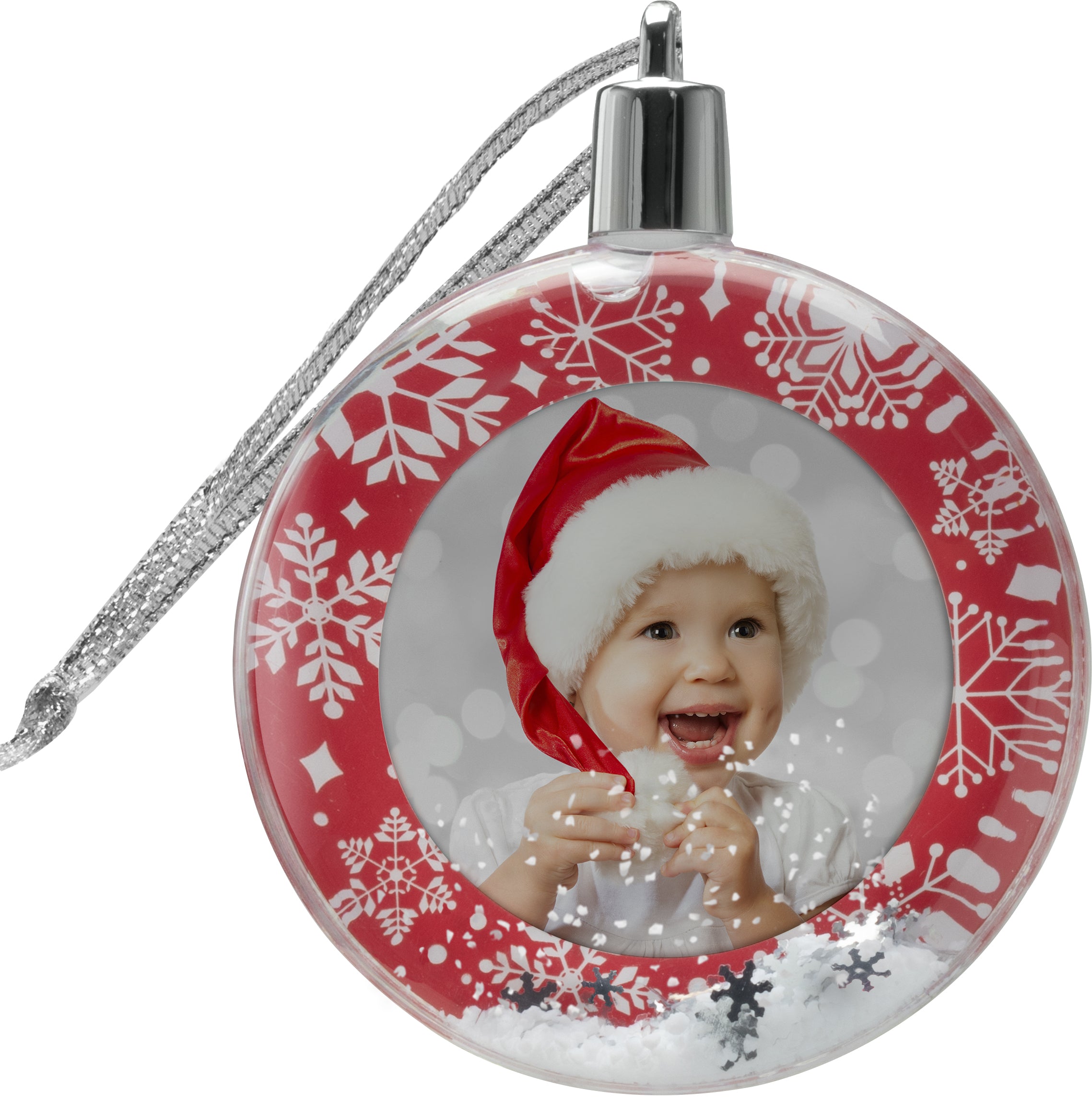 Round Snow Globe Photo Ornament