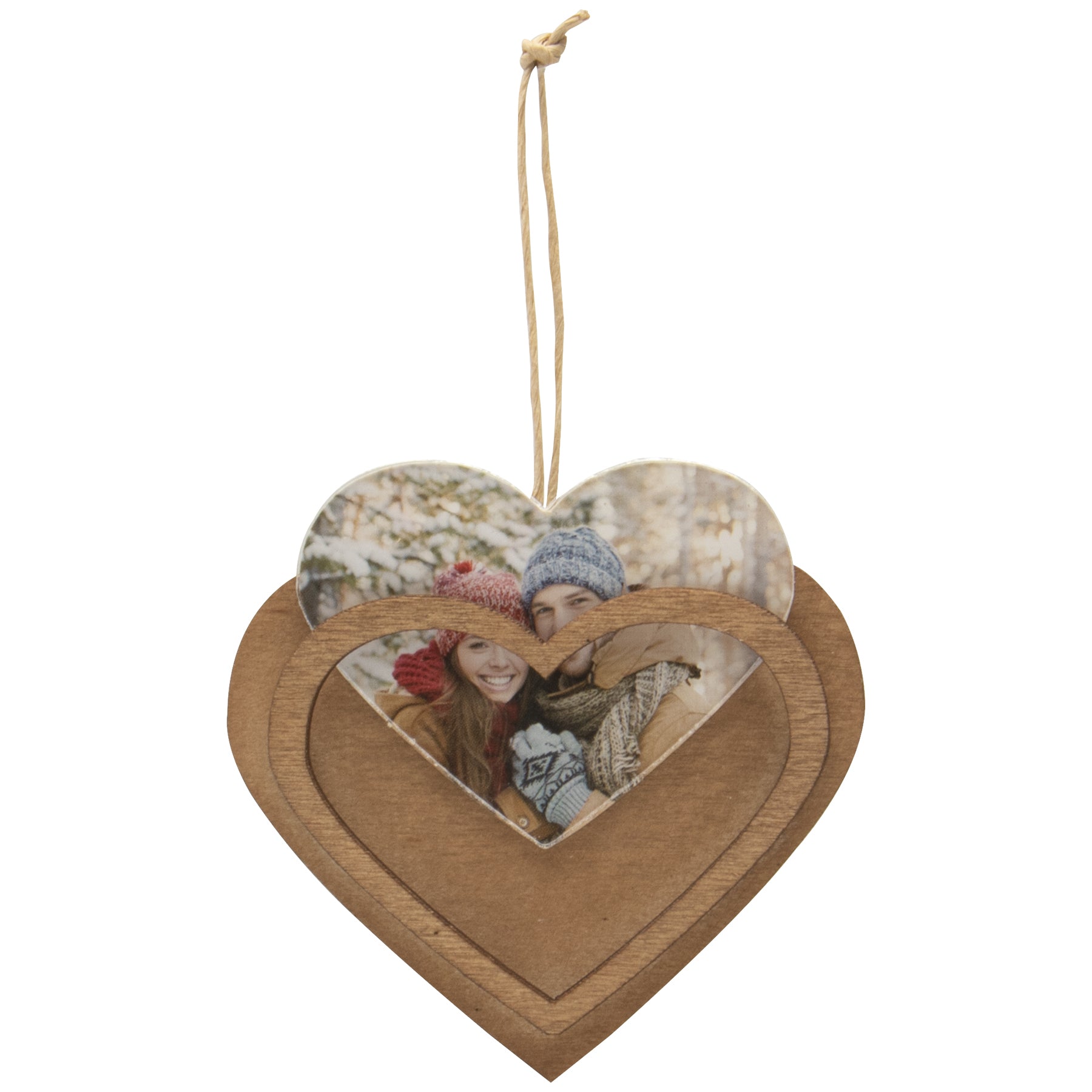 Wood Heart Photo Ornament