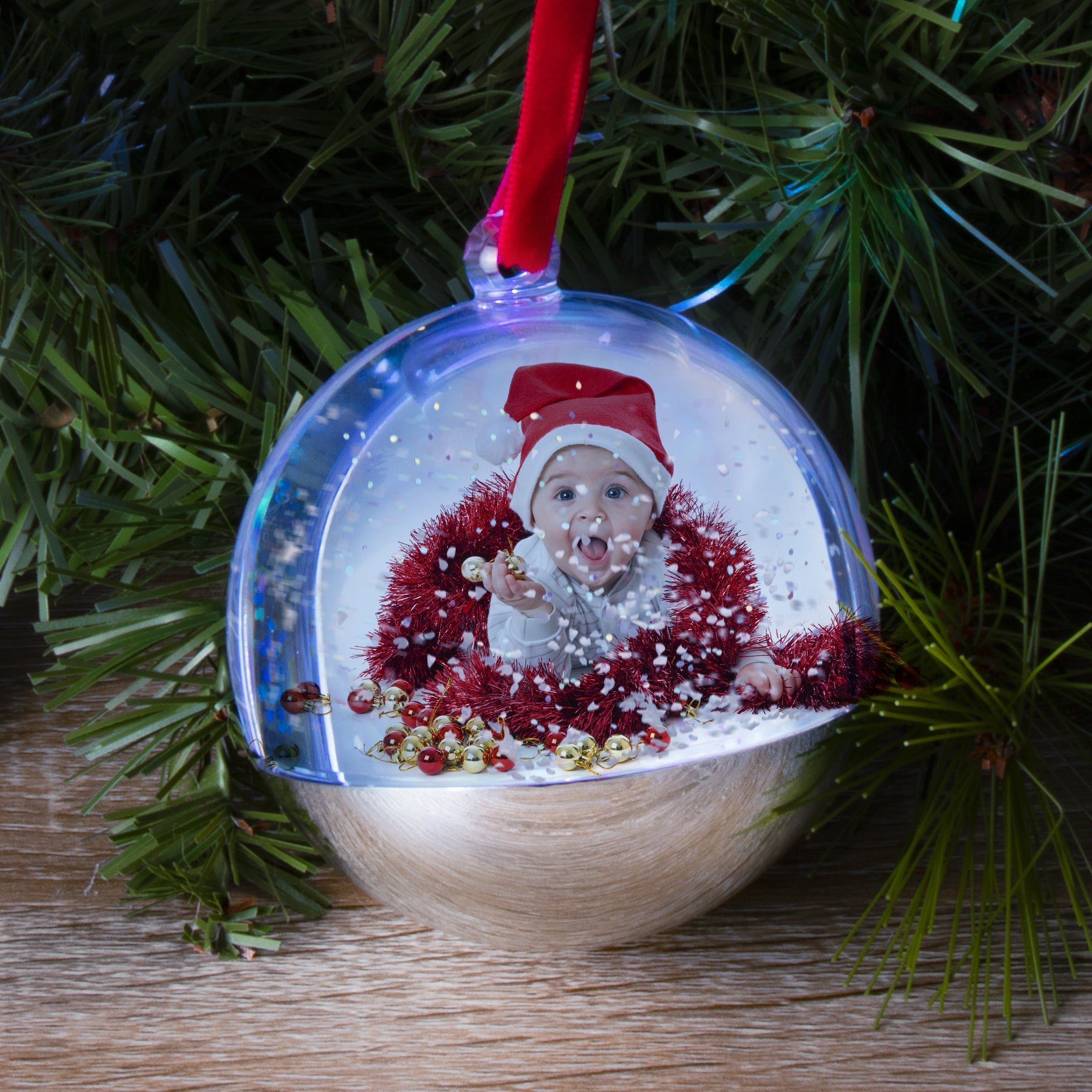 Light Up Photo Snow Globe Ornament