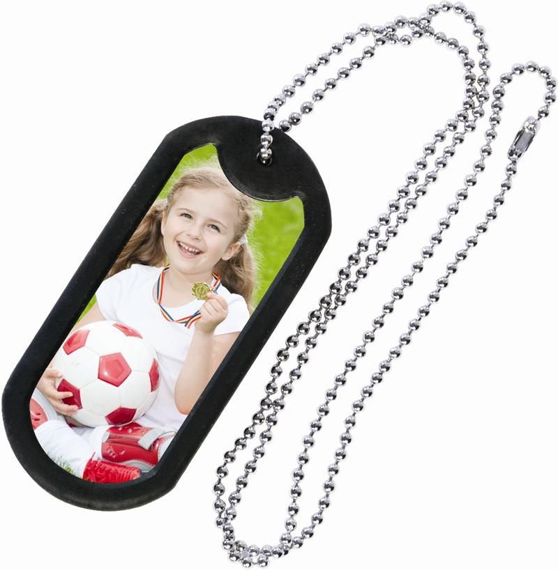 Cadena de placa de identificación con foto