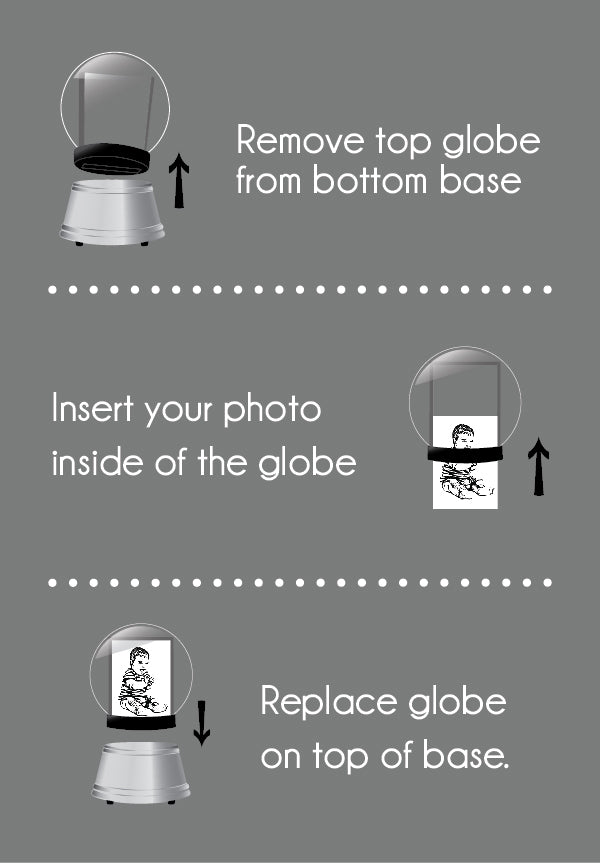Sphere Photo Snow Globe with Chrome Base