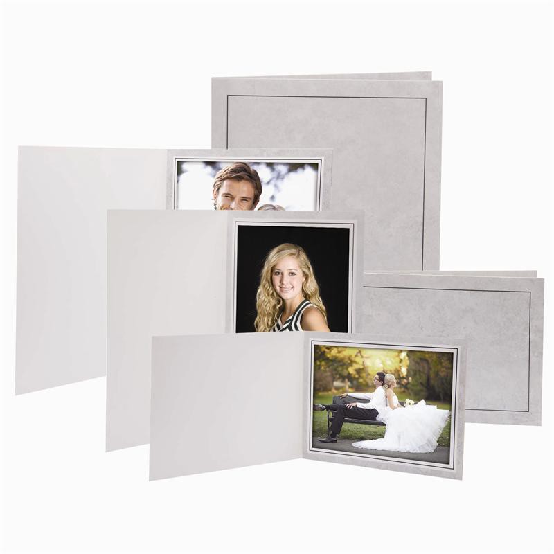 Traditional Gray Marble Photo Folders