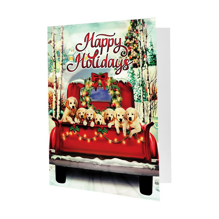 Happy Holidays Puppies Photo Folder