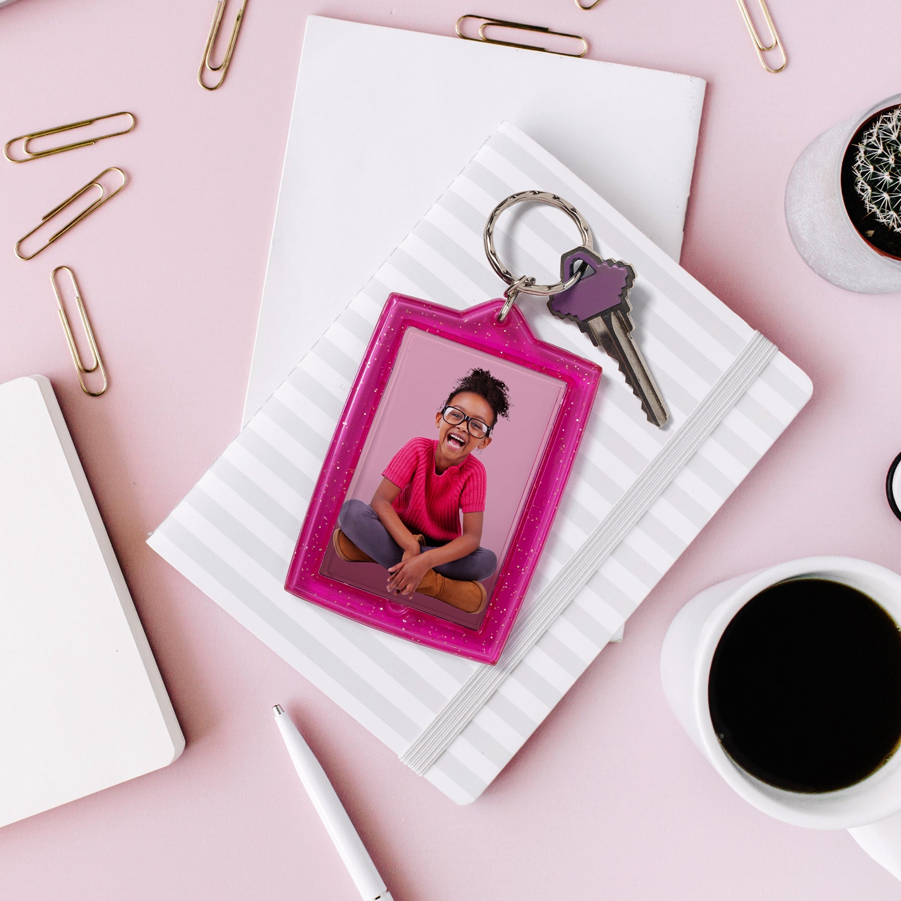 Sparkle Photo Keychains with Mirror