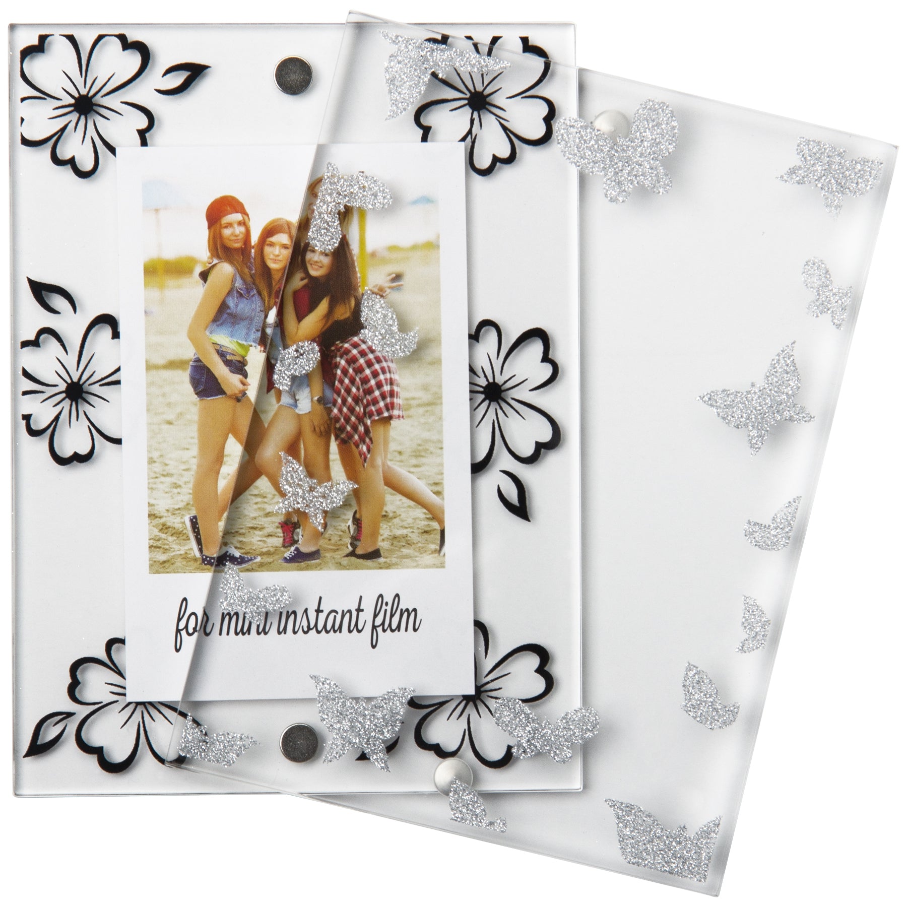 Instax Mini Acrylic Block Butterfly & Flower Picture Frame